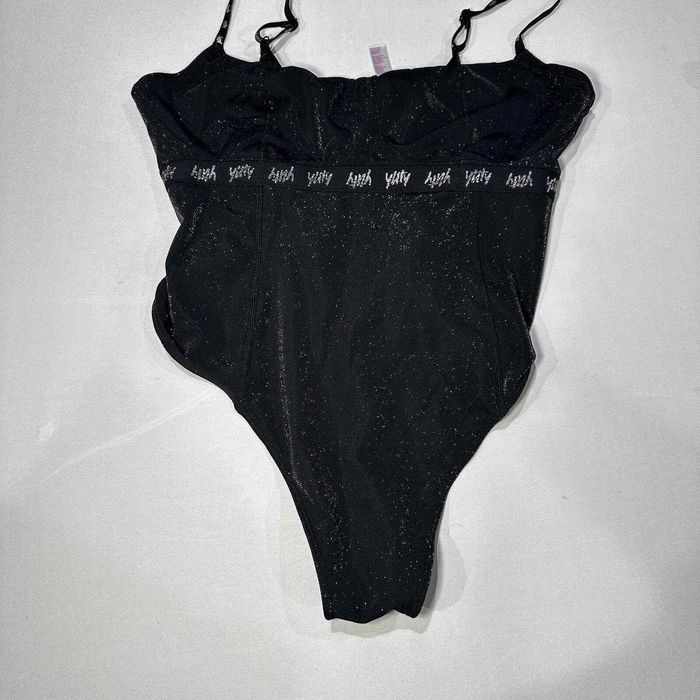 Vintage YITTY Women Bodysuit XL Black Shaping Demi Cup Thong Shimmered  Iconic