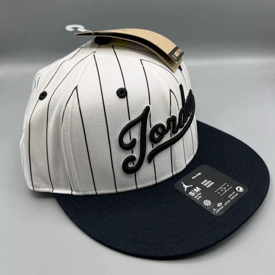 Jordan Brand Air Jordan Hat Men S-M Baron 45 Pinstripes Jumpman Snap Back Size ONE SIZE - 3 Thumbnail