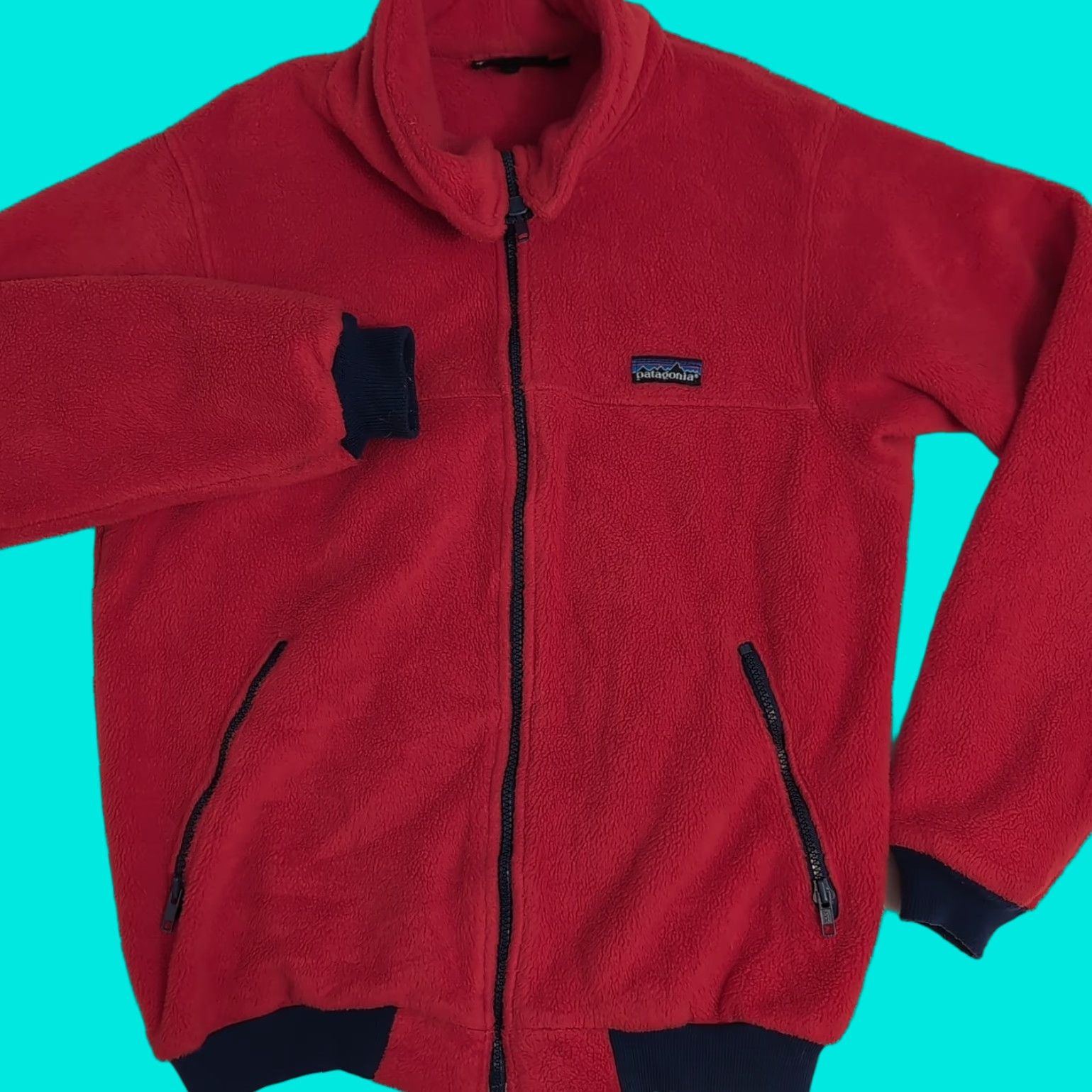 Patagonia VINTAGE Patagonia Logo Red Full Zip Fleece Jacket Women's M USA Size M / US 6-8 / IT 42-44 - 1 Thumbnail