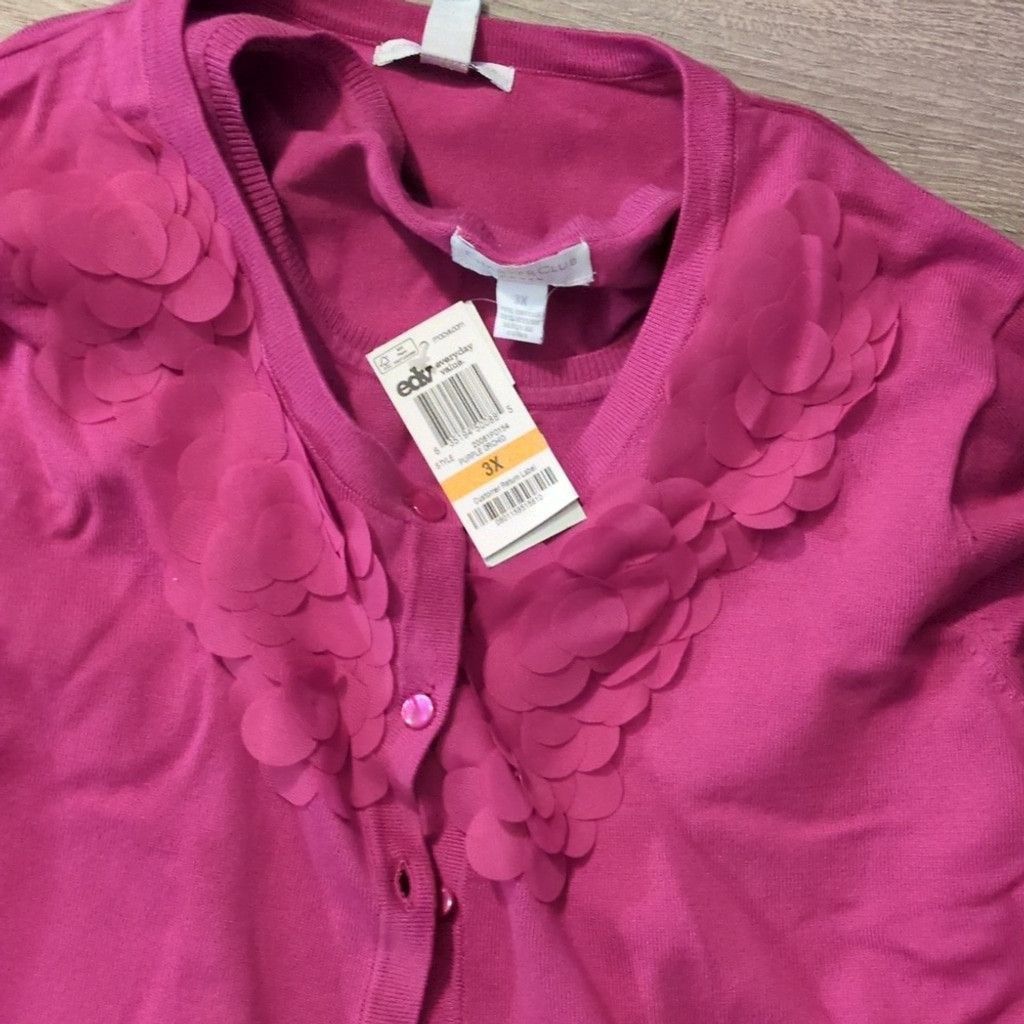 Charter Club Charter Club Purple Cardigan Sweater & Vest Sz 3X Size 3XL / US 20-22 - 2 Thumbnail