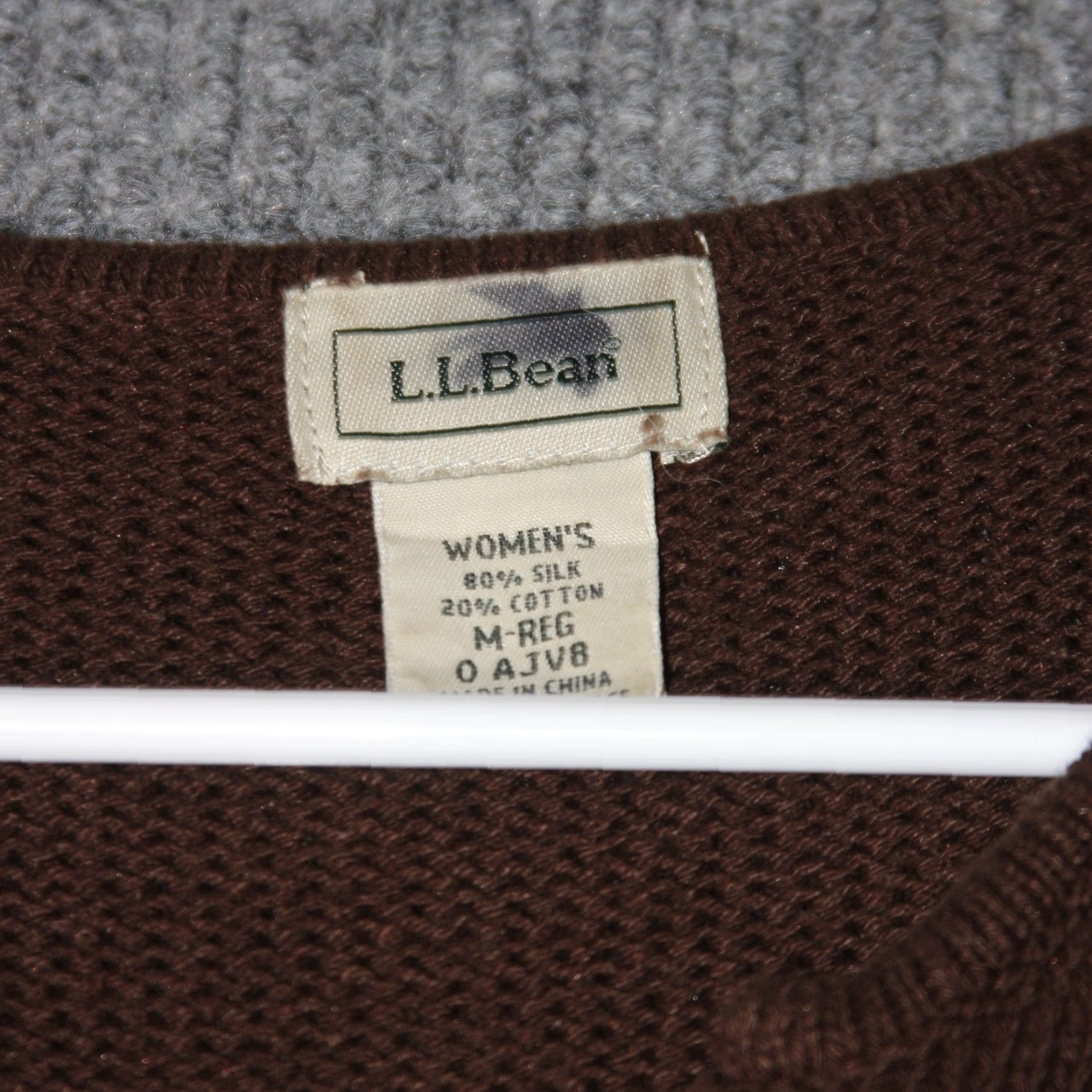 Vintage VINTAGE? LL Bean Sweater Womens M Brown Silk Cotton Blend V Neck Split Hem Size M / US 6-8 / IT 42-44 - 3 Thumbnail