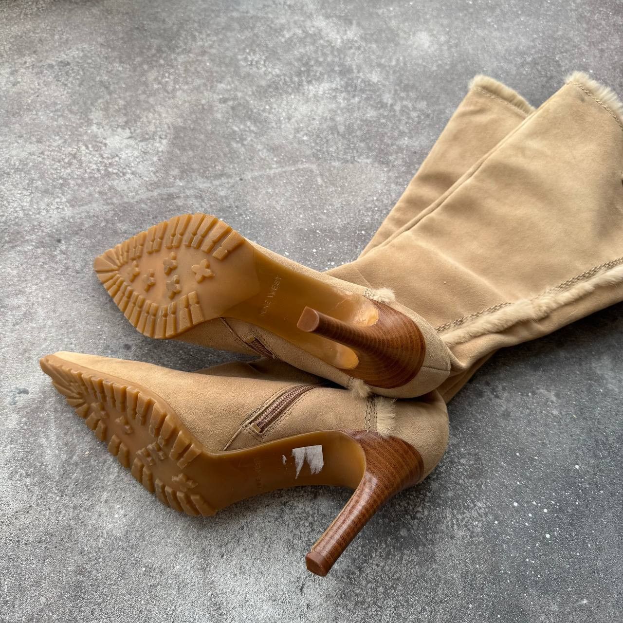 Hysteric Glamour Nine West Y2K Faux Fur Details Suede Leather Heels Boots Size US 9 / IT 39 - 10 Thumbnail