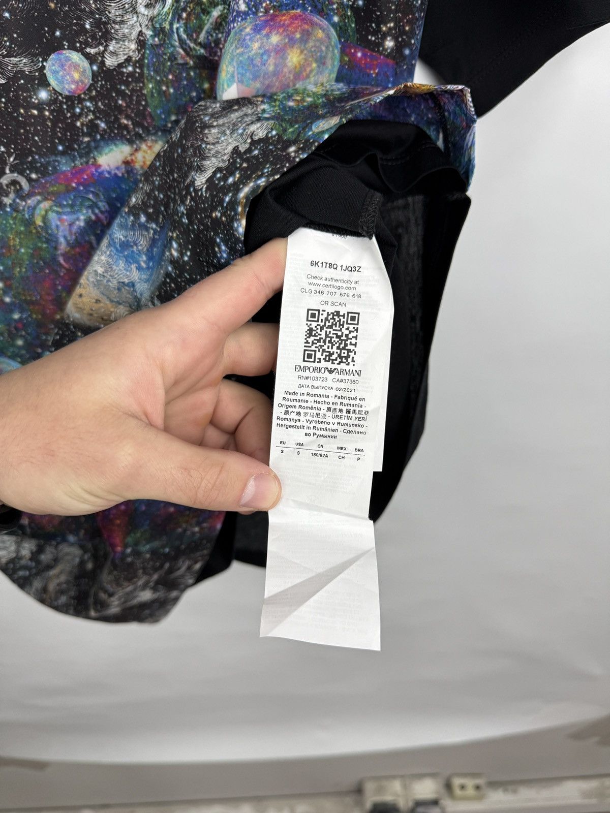 Emporio Armani 🇮🇹 Emporio Armani Galaxy Print T-Shirt Space Rare Hype Size US M / EU 48-50 / 2 - 8 Thumbnail
