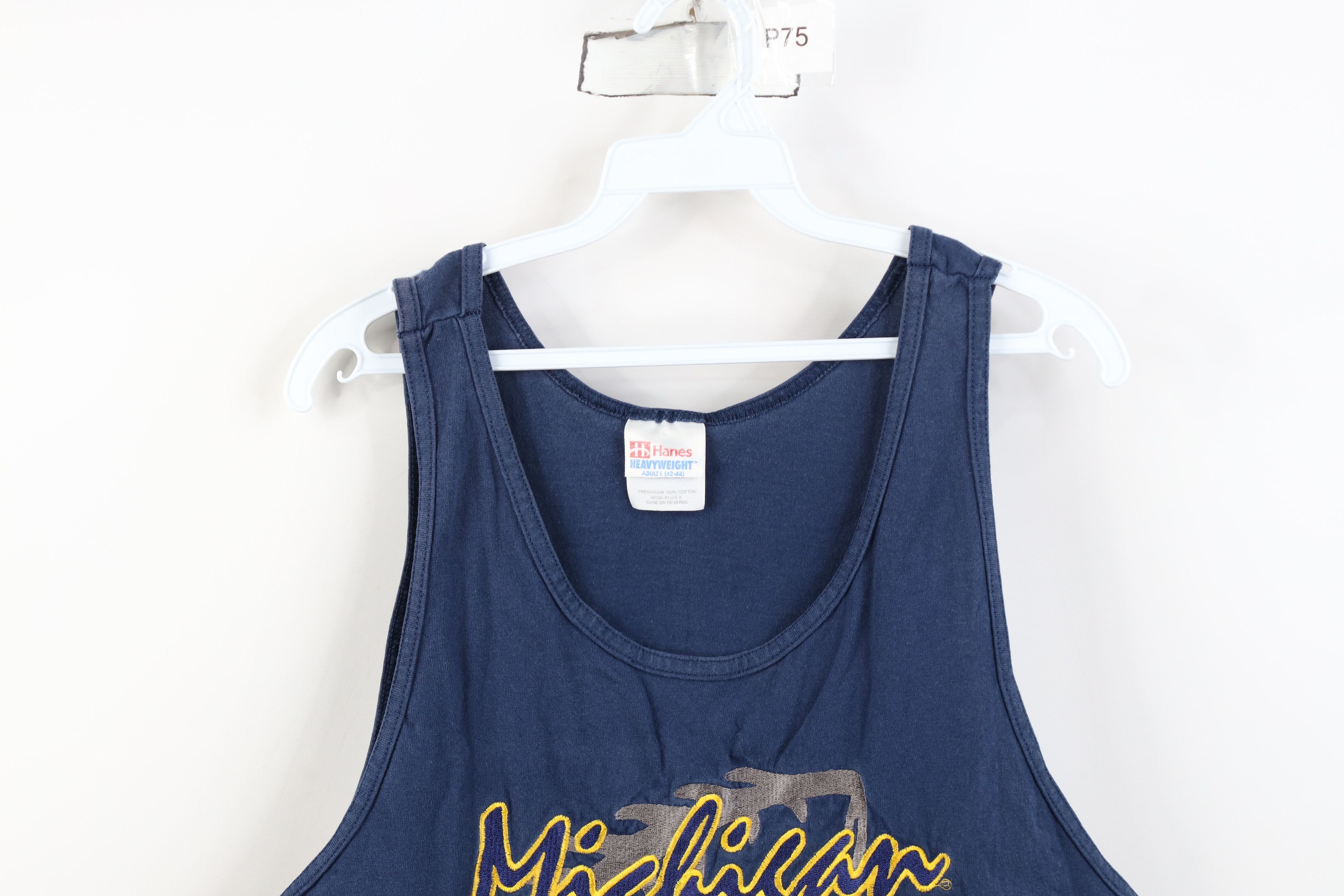 Vintage Vintage 90s University of Michigan Tank Top T-Shirt Blue USA Size US L / EU 52-54 / 3 - 2 Thumbnail