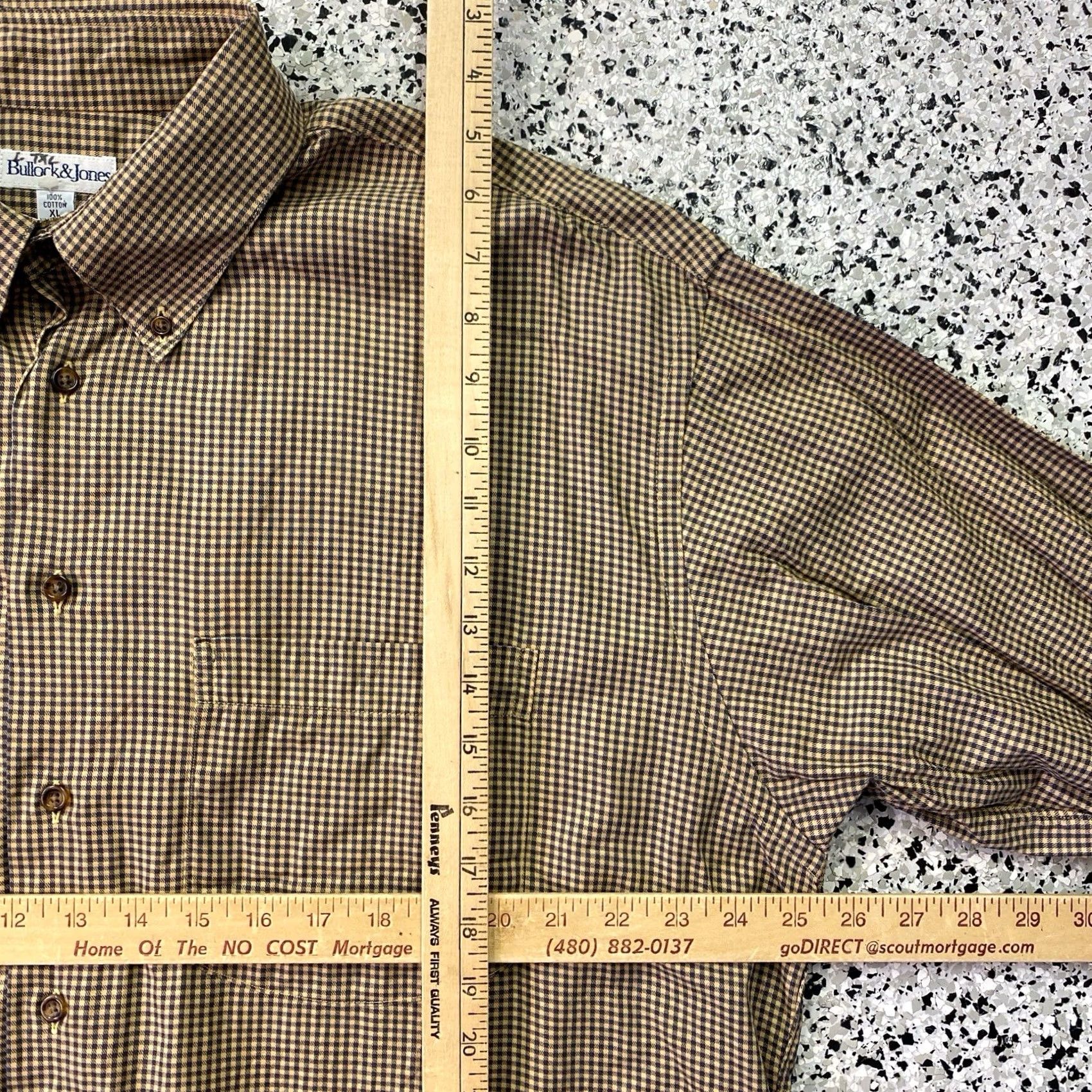 Vintage Bullock & Jones Shirt Button-Up XL Yellow Long Sleeve Button-Down Plaid Casual Men’s Regular Pocketed Vintage: No Size US XL / EU 56 / 4 - 2 Thumbnail