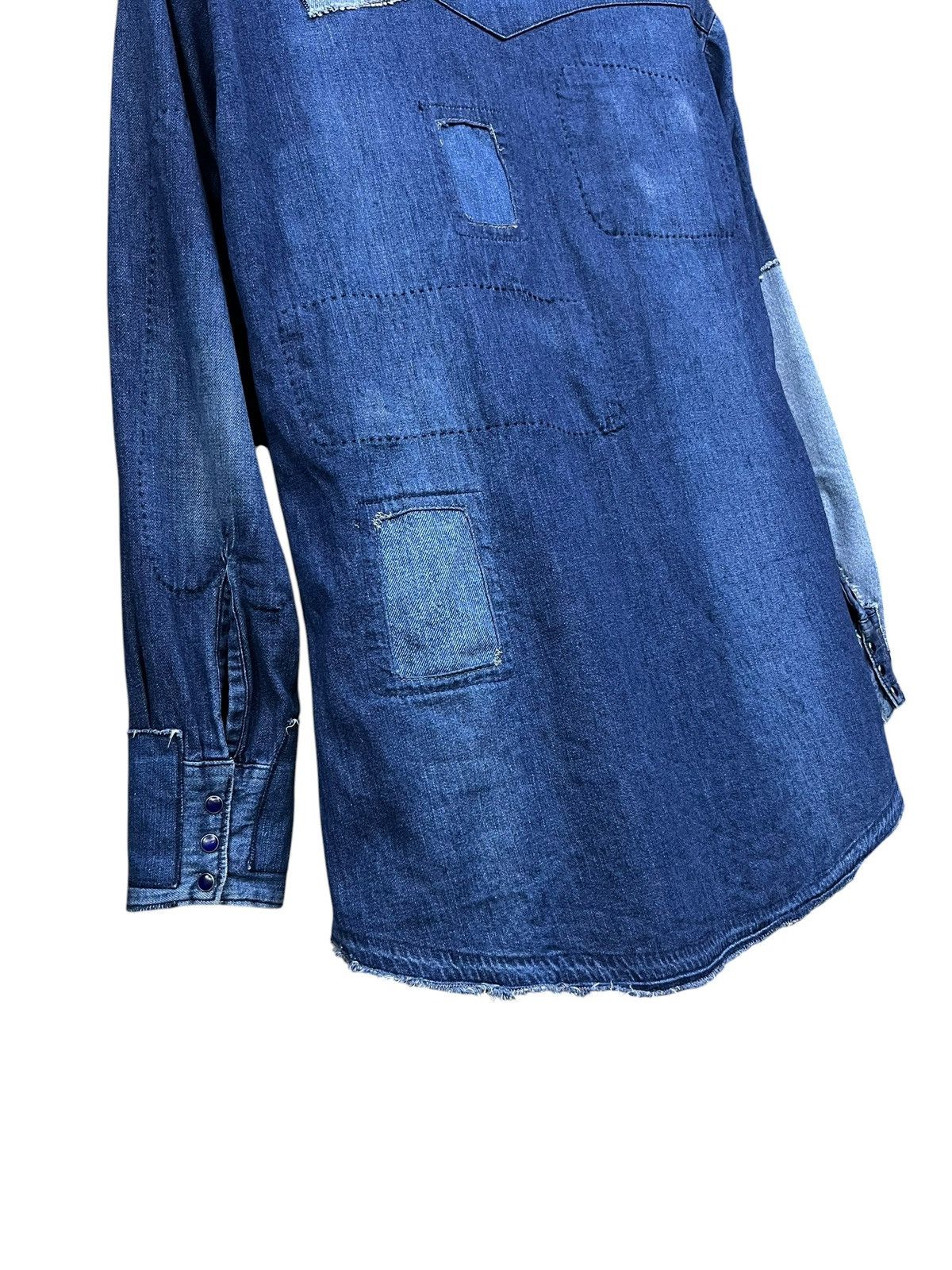 Blue Blue Japan Blue Blue Japan Boro Patchwork Denim Pearl Snap Shirt Size US S / EU 44-46 / 1 - 12 Thumbnail