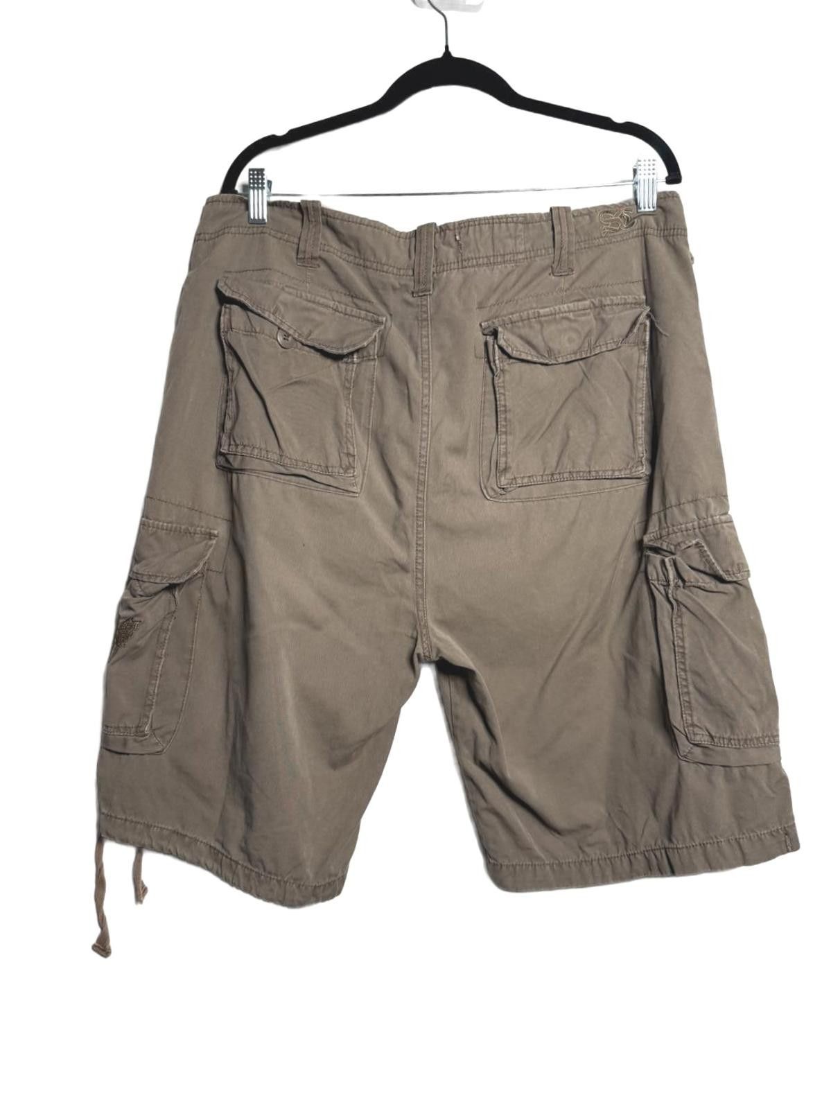 Designer Brown Y2K Grunge Baggy Cargo Shorts Size US 34 / EU 50 - 2 Thumbnail