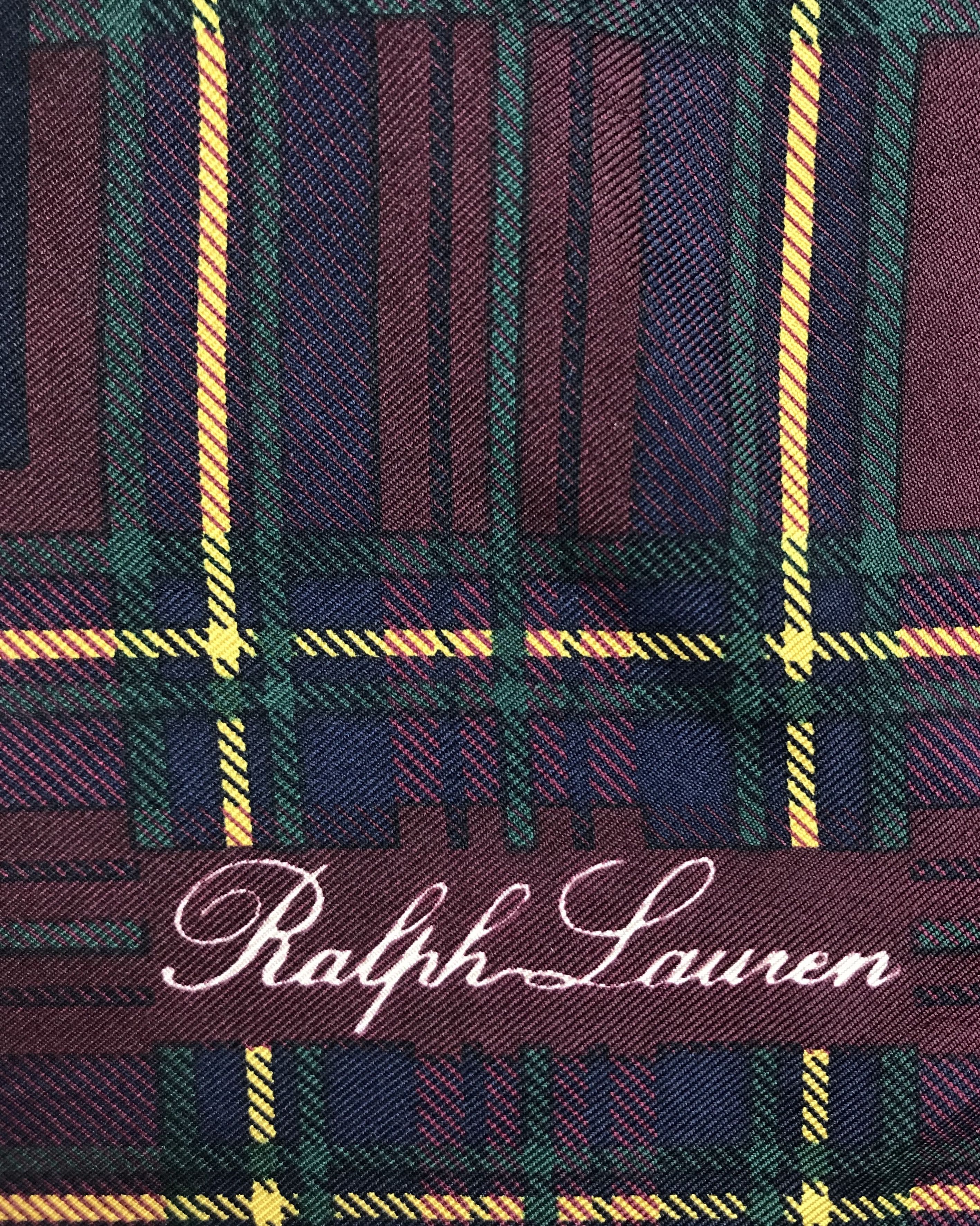 Ralph Lauren RL501 Vintage Ralph Lauren Silk Scarf Shawl Designer Scarf Size ONE SIZE - 8 Thumbnail