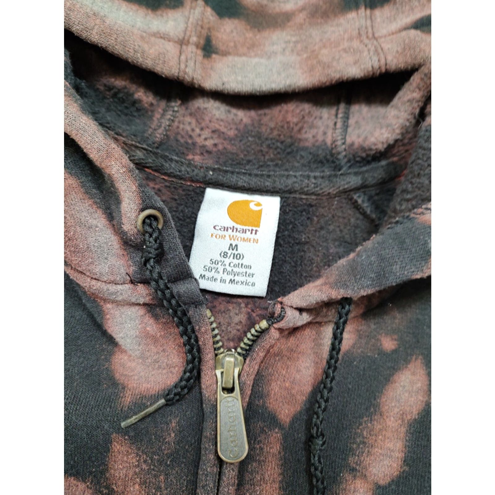 Carhartt VINTAGE Carhartt Embroidered Full Zip Hoodie Sweatshirt Ladies M Black Tie Dye Acid Wash Sweatshirt Size M / US 6-8 / IT 42-44 - 5 Thumbnail