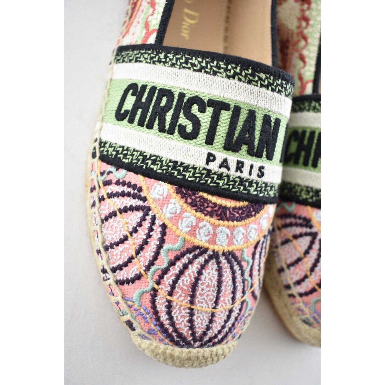 Dior Dior Granville Cotton Logo Embroidered Espadrille Flat 36 Size US 6 / IT 36 - 5 Thumbnail
