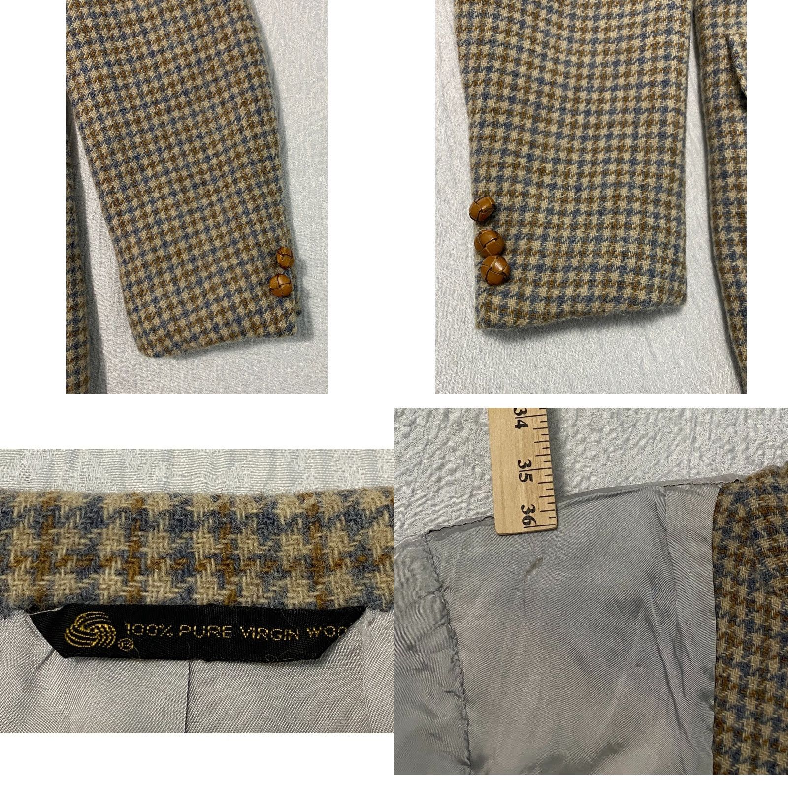 Hart Schaffner Marx VINTAGE Hart Schaffner Marx Brown Plaid Blazer Coat J Svoboda Sons Men's Store Mens 40 Brown Plaid Blazer Coat Vintage Hart Schaffner Marx Size 40R - 9 Thumbnail