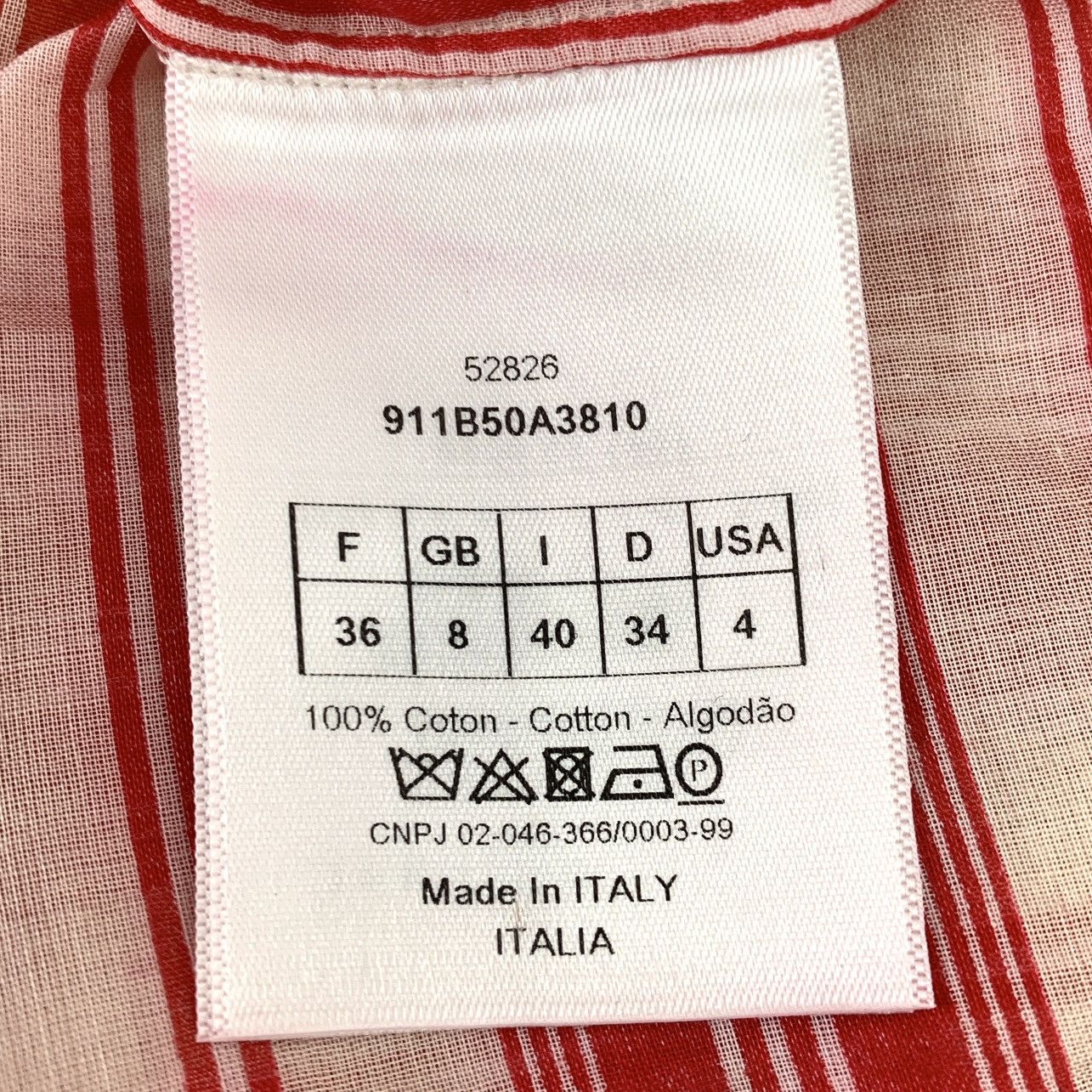 Dior Christian Dior Red Bee Striped Long Sleeve Shirt Dress K26WX Size XS / US 0-2 / IT 36-38 - 7 Thumbnail