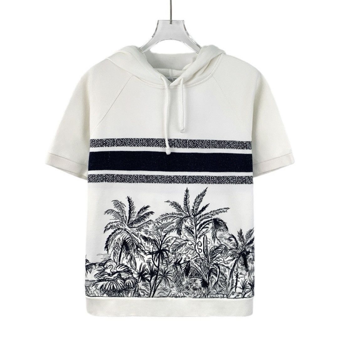 Dior Dior White Jungle Print Cotton Hooded Drawstring Sweatshirt Size M / US 6-8 / IT 42-44 - 1 Thumbnail