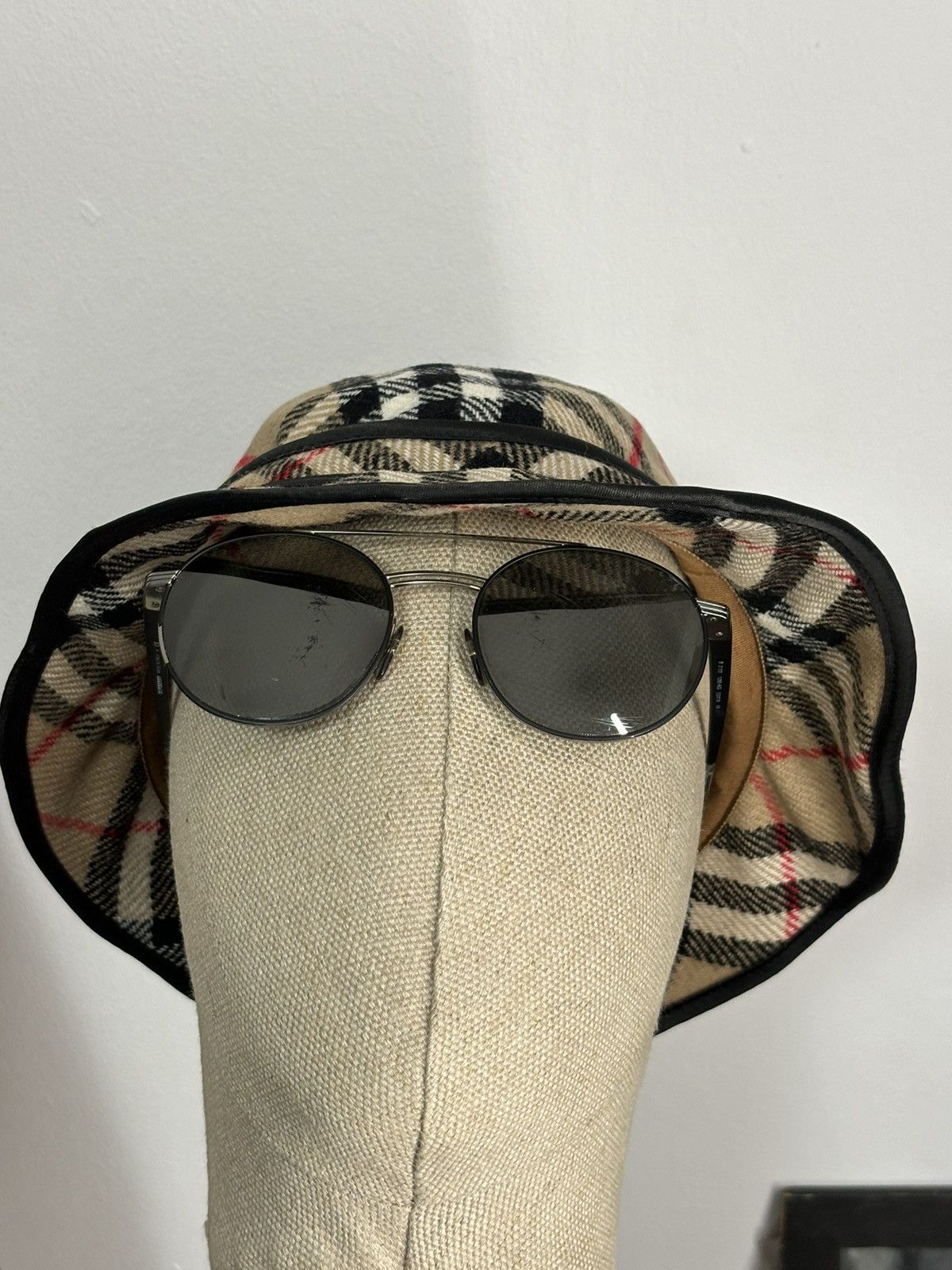 Burberry × Burberry Prorsum Unisex B-3109 Italy Big Logo Frame Metal-Matte Round Shape Sunglasses Size ONE SIZE - 5 Thumbnail