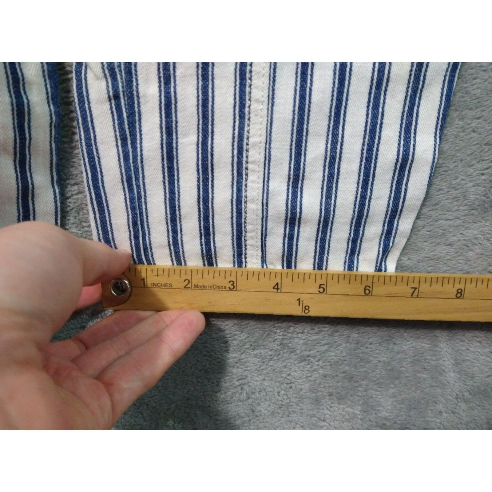 American Eagle Outfitters American Eagle Pants Womens 4 Blue White Striped High Waisted Straight Leg Size 27" / US 4 / IT 40 - 6 Thumbnail