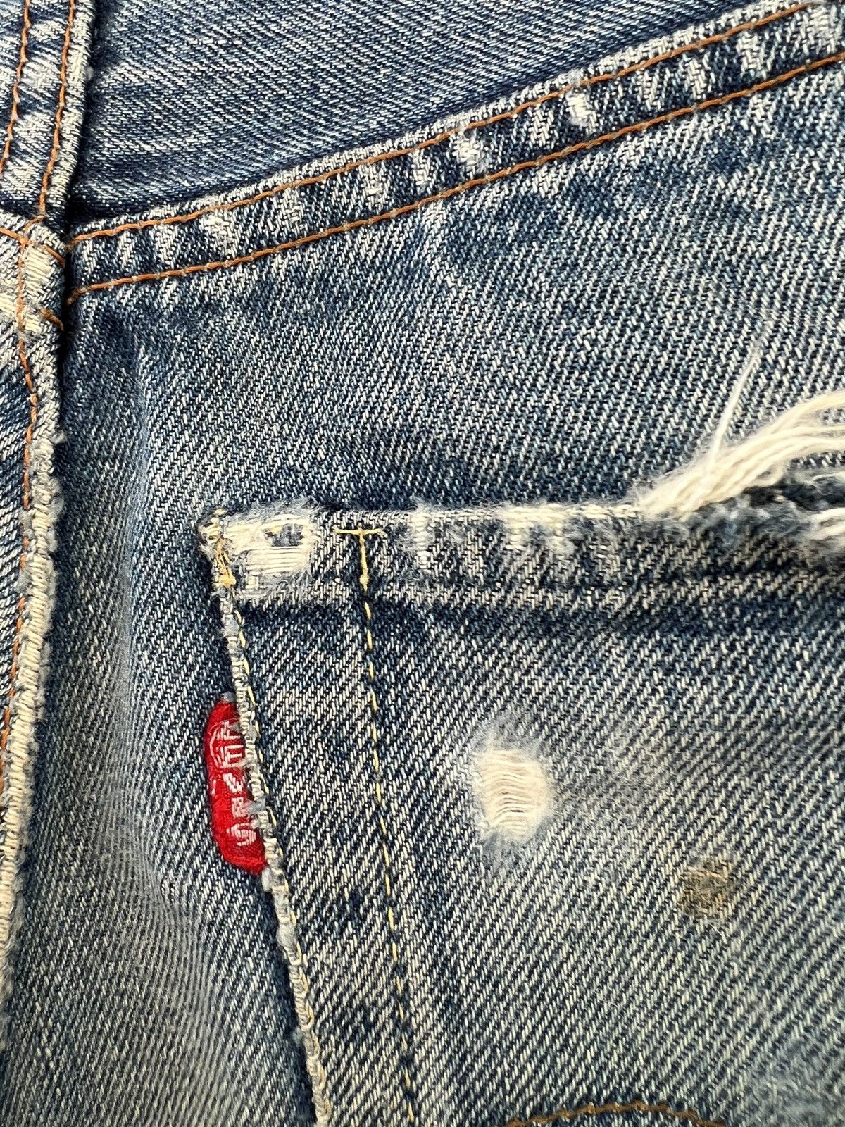 Levi's Trashed Vintage 70s Levi’s 501 Big E #6 Denim Redline Jeans Size US 30 / EU 46 - 20 Thumbnail