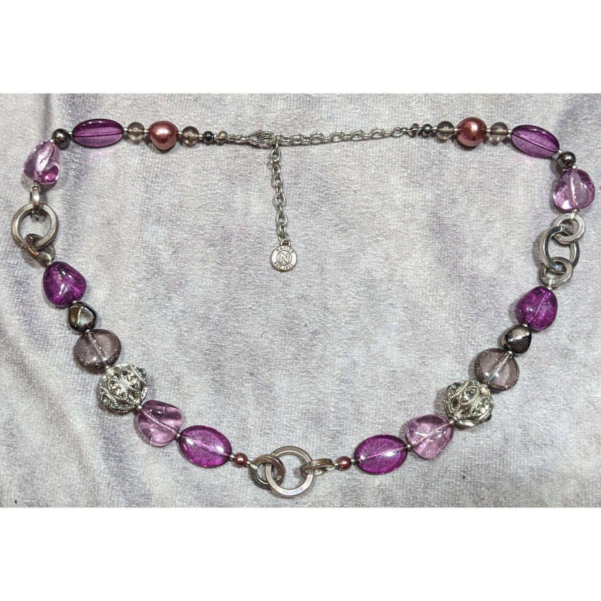 Other Vintage Napier Fairycore Purple And Silver Tone Necklace Size ONE SIZE - 6 Thumbnail