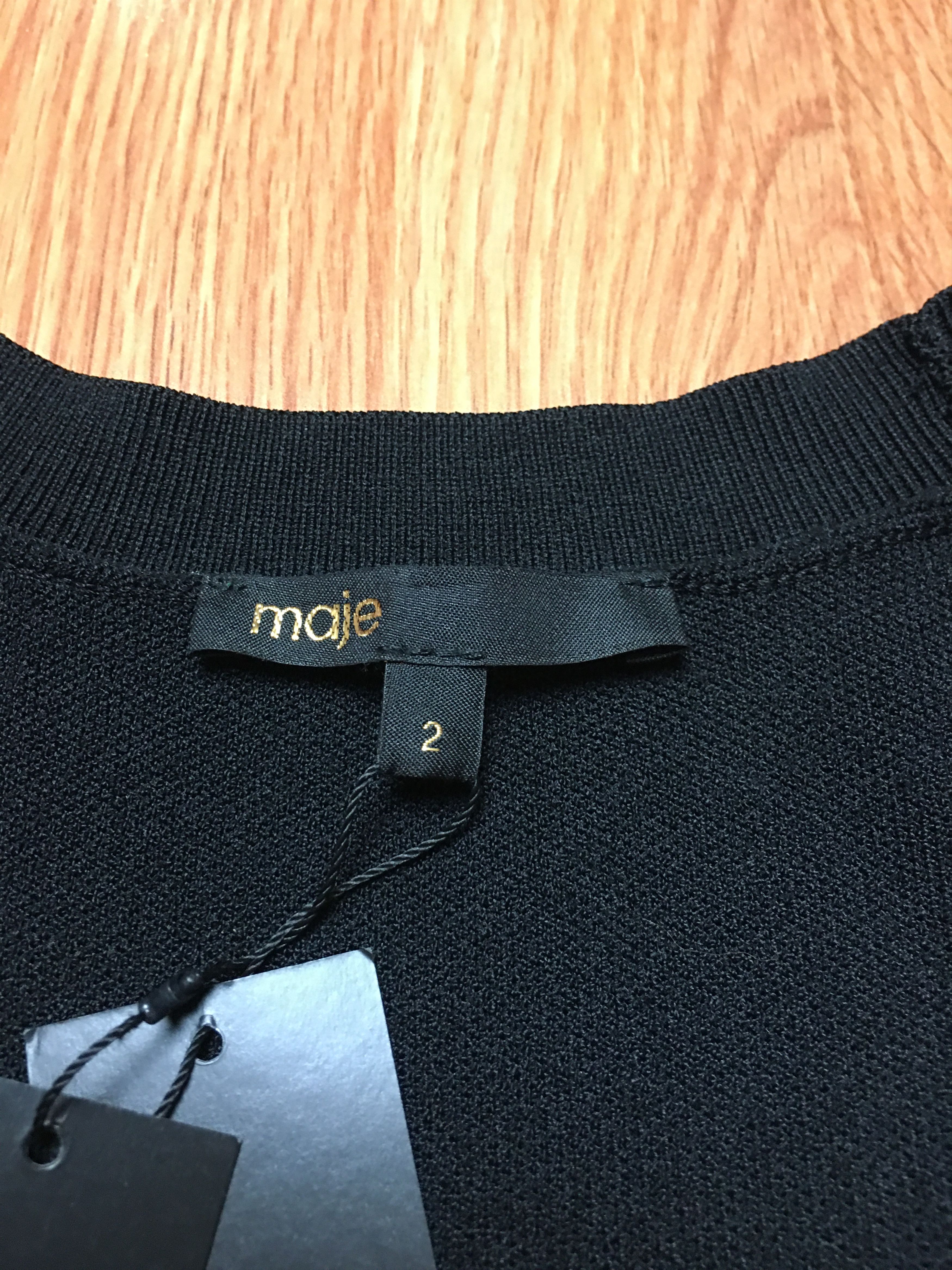 Maje MAJE Embroidered Logo Knitted Cardigan Black Size 2/M Size M / US 6-8 / IT 42-44 - 13 Thumbnail