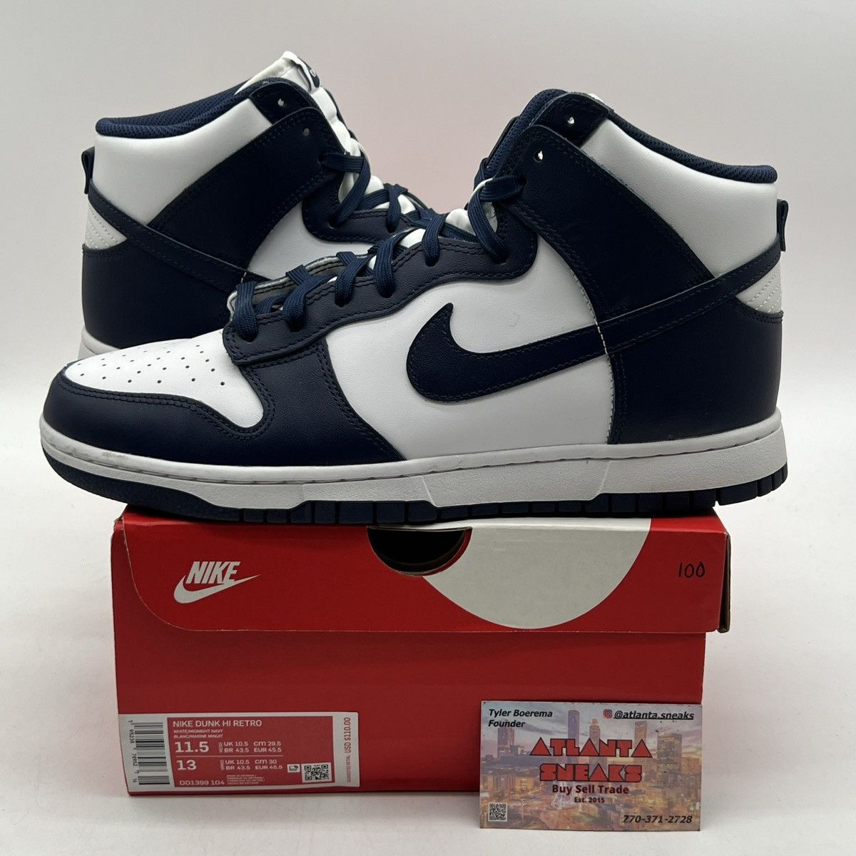 Nike Nike dunk high midnight navy Size US 11.5 / EU 44-45 - 1 Thumbnail