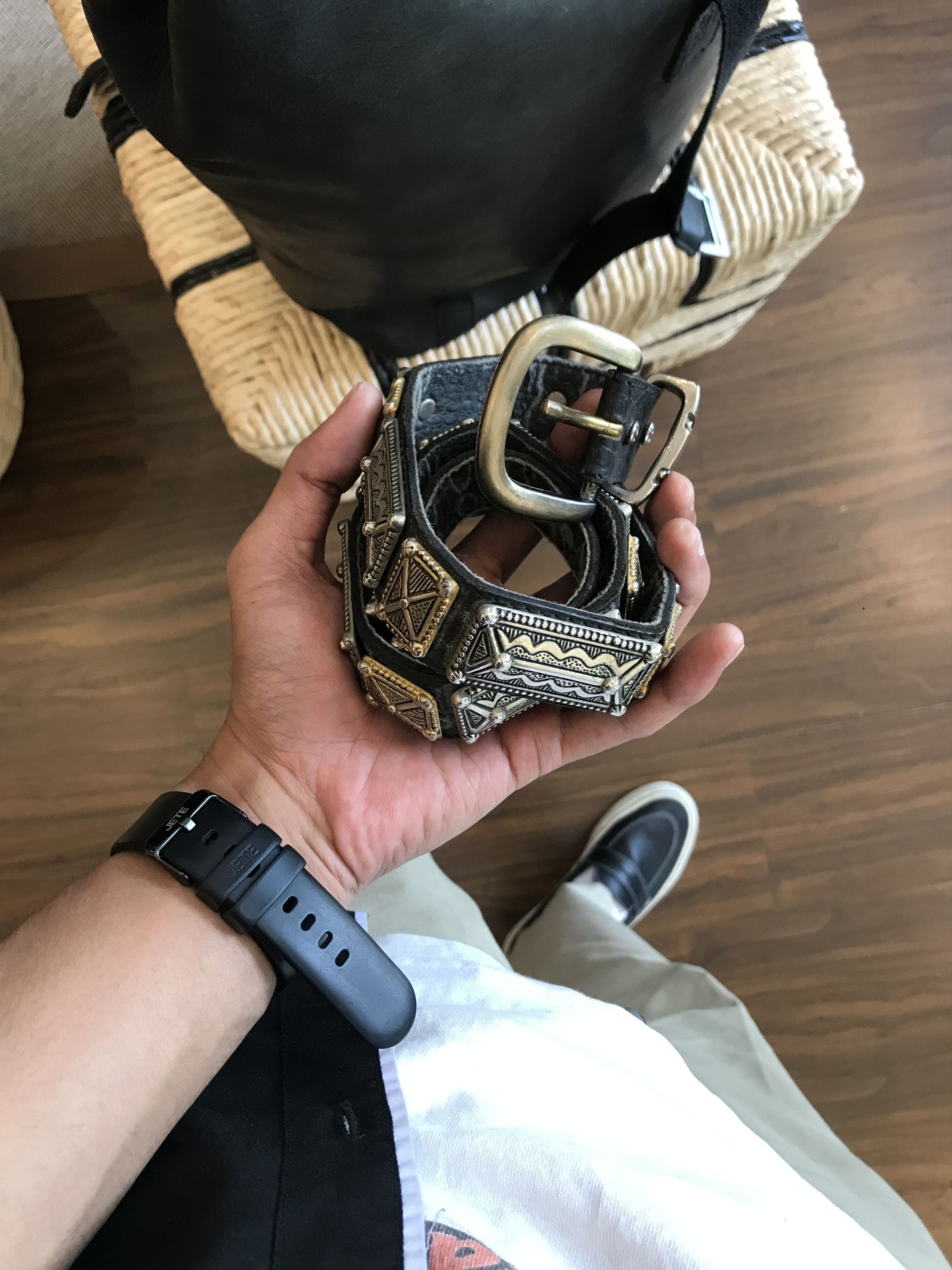Vintage 🔥 Rare 🔥 Vintage EA Belts Studed Chrome Size ONE SIZE - 11 Thumbnail