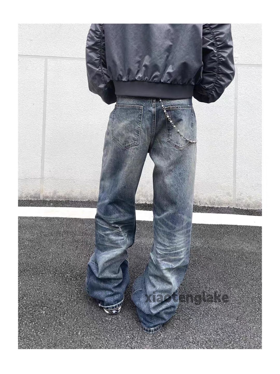 Jean xtl vintage washed faded loose baggy ripped jeans Size US 34 / EU 50 - 9 Thumbnail