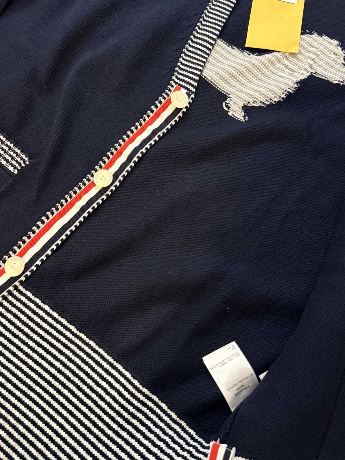 Thom Browne Thom Browne Men’s Hector Intarsia Cotton Cardigan Size US M / EU 48-50 / 2 - 10 Thumbnail