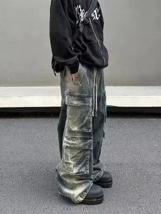 Japanese Brand Baggy Cargo Denim Jeans Size US 30 / EU 46 - 3 Thumbnail