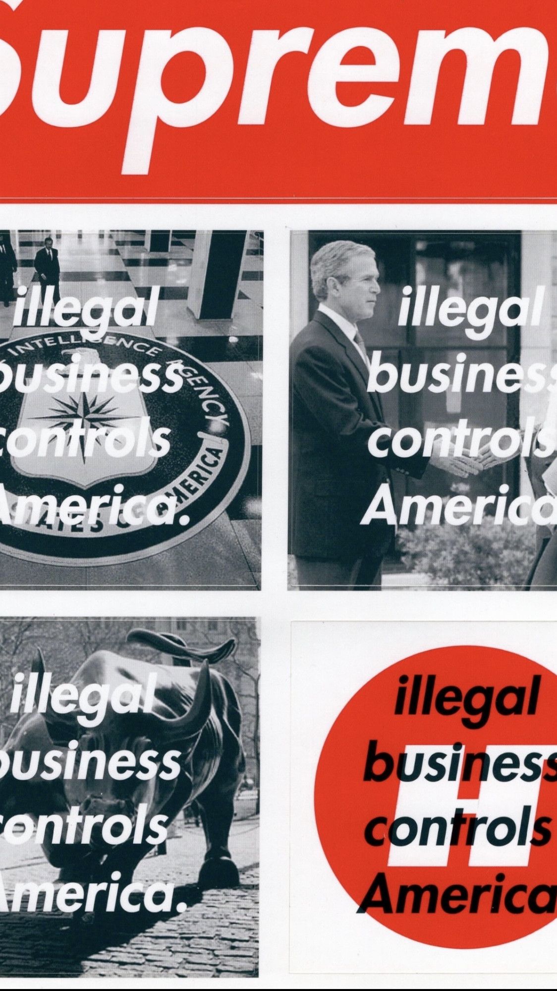 Supreme Supreme Illegal Business Controls America Black Tee Size US XL / EU 56 / 4 - 8 Thumbnail