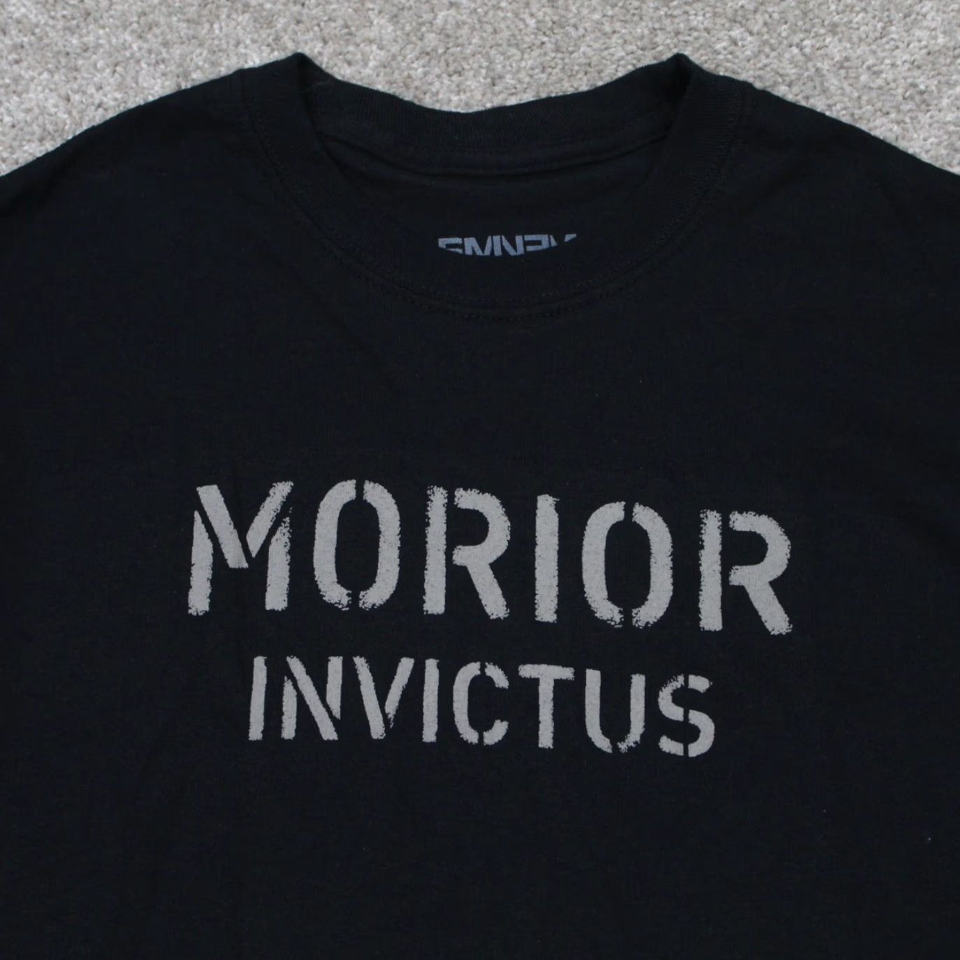 Vintage Eminem Shirt Mens Small Black 100% Cotton Long Sleeve Pullover Shirt Morior Invictus Hip Hop Graphic Print Size US S / EU 44-46 / 1 - 6 Thumbnail