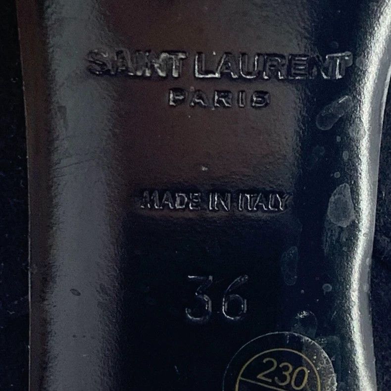 Saint Laurent Paris Saint Laurent Paris Black logo gold standard round-headed Size US 5.5 / IT 35.5 - 8 Thumbnail
