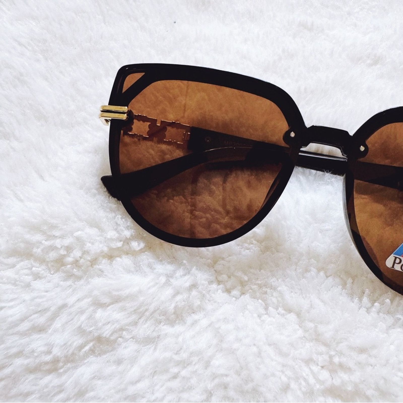 Other Genevieve Clear Brown & Black Rimless Polarized Sunglasses Size ONE SIZE - 2 Thumbnail
