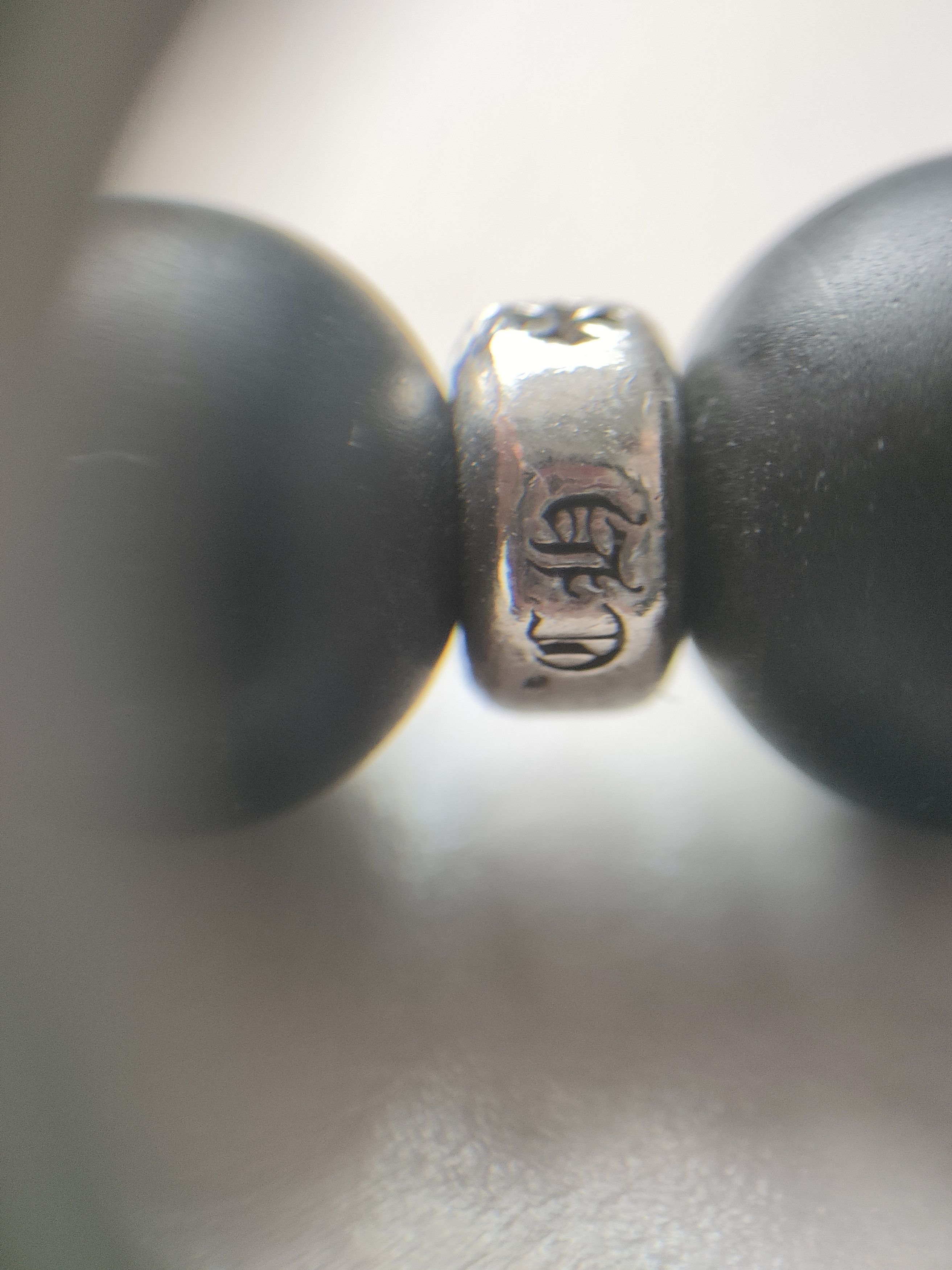 Chrome Hearts Chrome Hearts 10mm Frosted Black 4 Silver Beaded Bracelet Size ONE SIZE - 6 Thumbnail