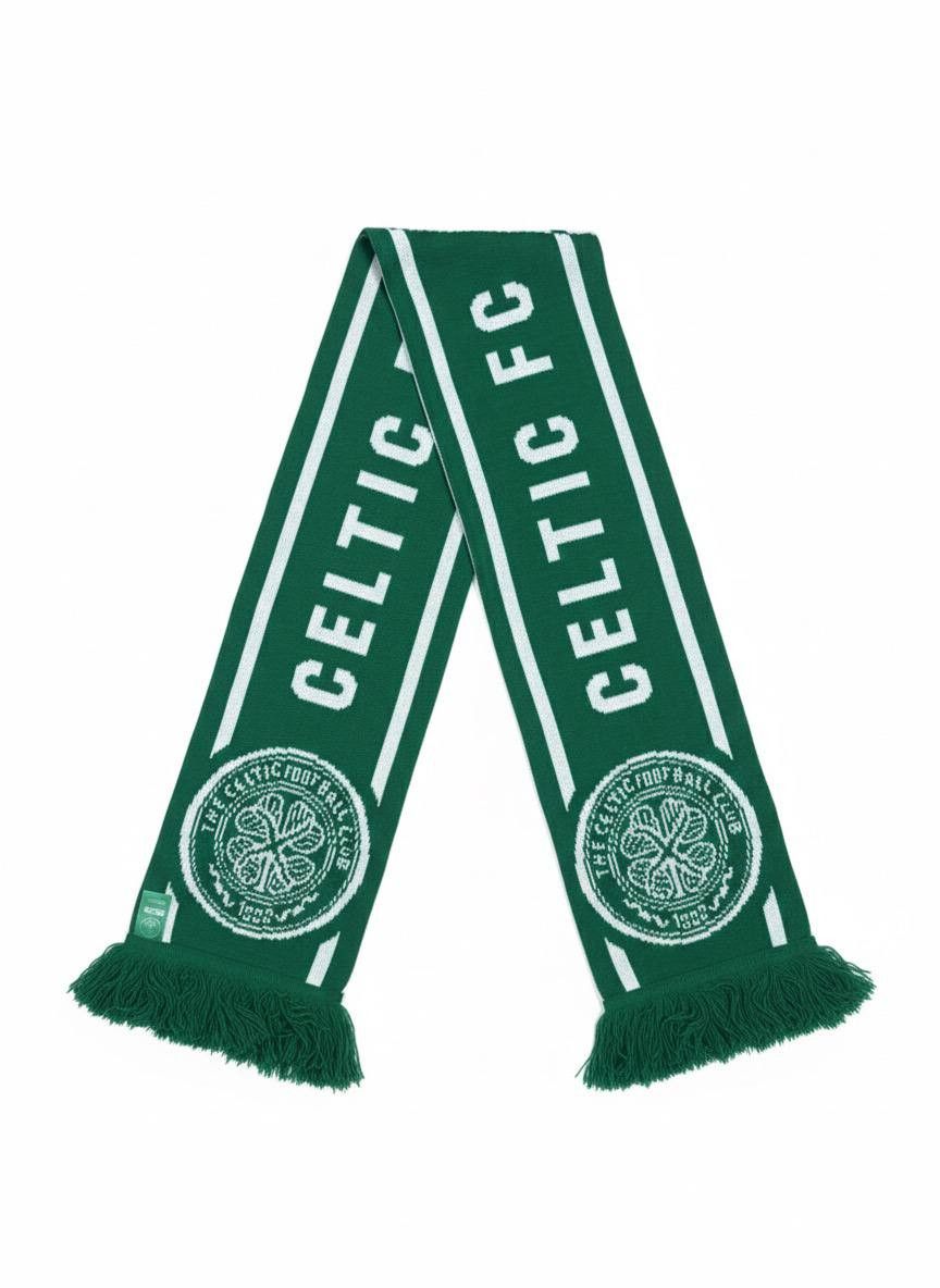 Vintage Official Celtic FC Knit Scarf – Green/White Bar Scarf Size ONE SIZE - 1 Thumbnail