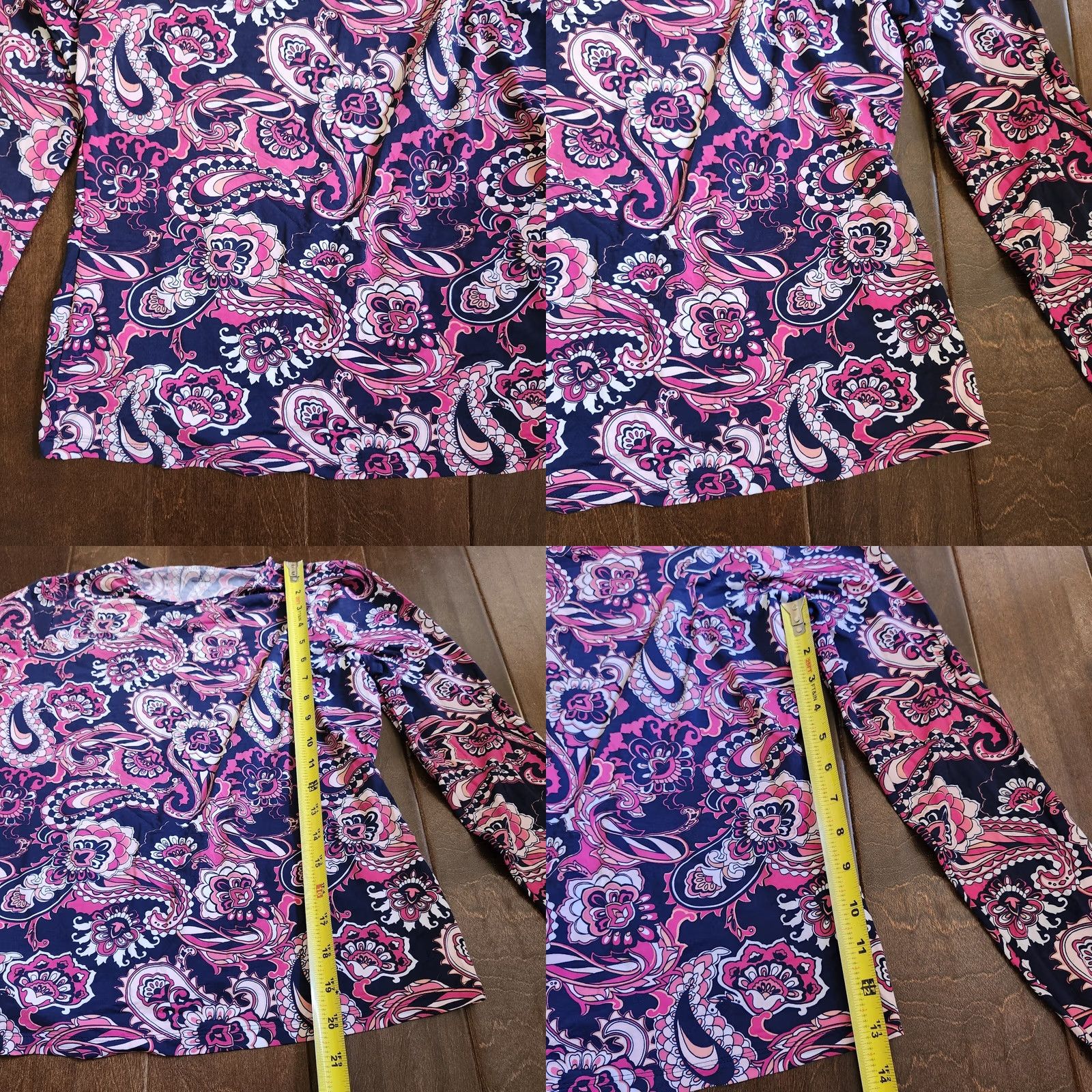 Lands' End Lands' End Blouse Paisley Long Sleeve - Junior S Womens Shirts Multicolor Nylon Spandex Pullover Casual Travel 90s? Size S / US 4 / IT 40 - 8 Thumbnail
