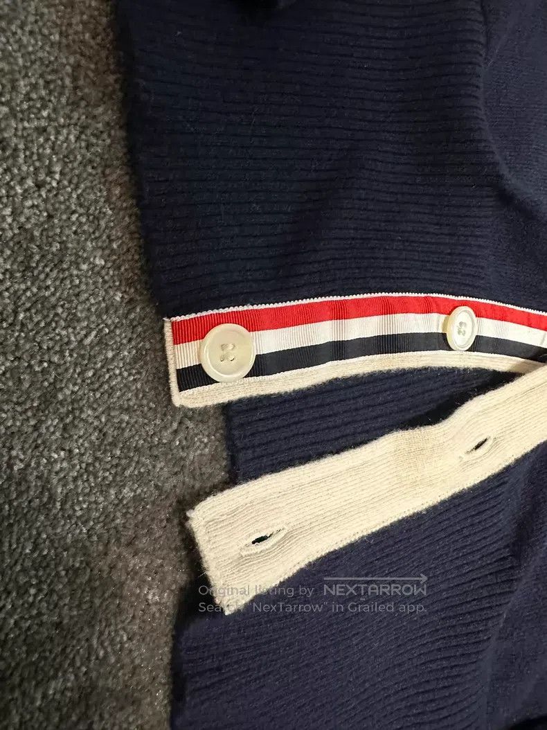 Thom Browne Thom Browne Classic Four Stripe Cashmere Cardigan Sweater Size US L / EU 52-54 / 3 - 6 Thumbnail
