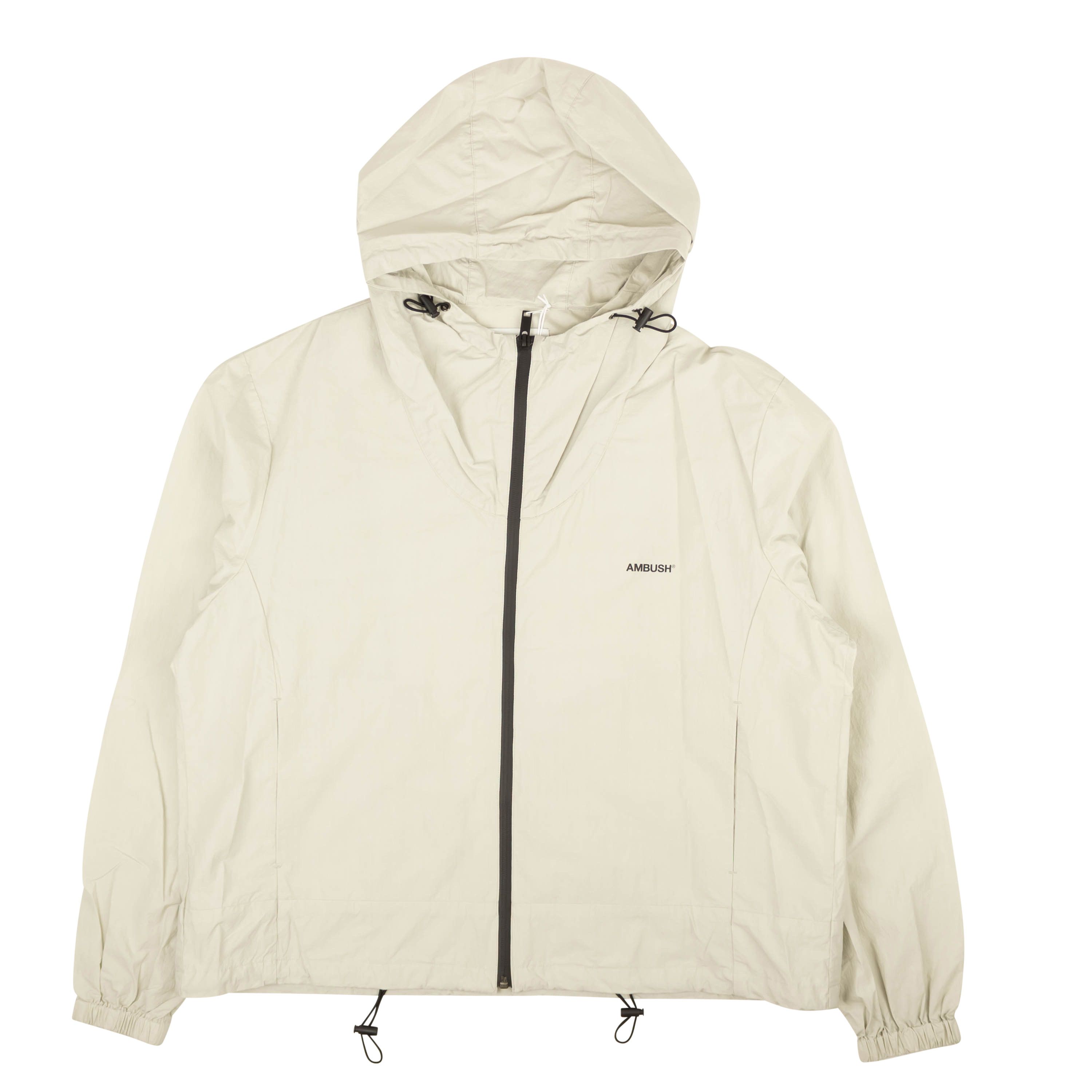 image of Ambush Design Light Grey Logo Zip Up Hoodie Jacket Size M, Men's