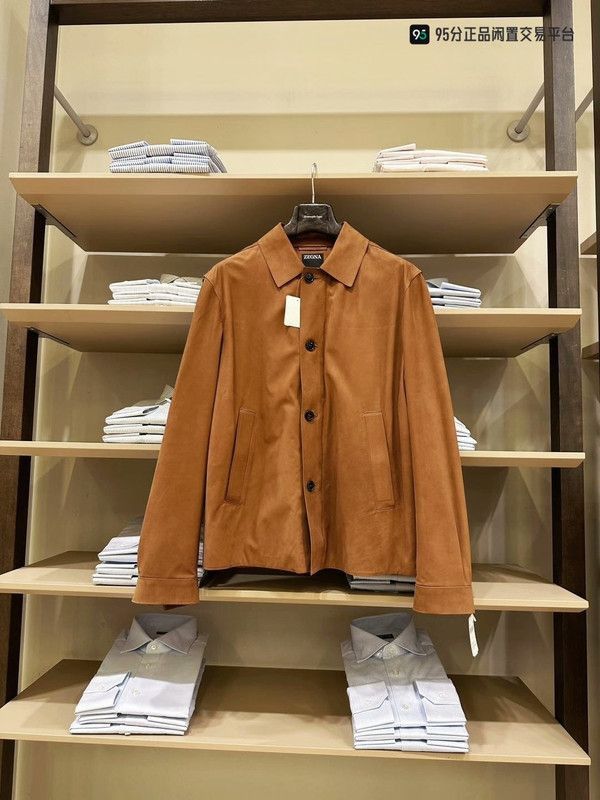 Ermenegildo Zegna Zegna Brown Suede Lapel Leather Jacket. Size US M / EU 48-50 / 2 - 1 Thumbnail