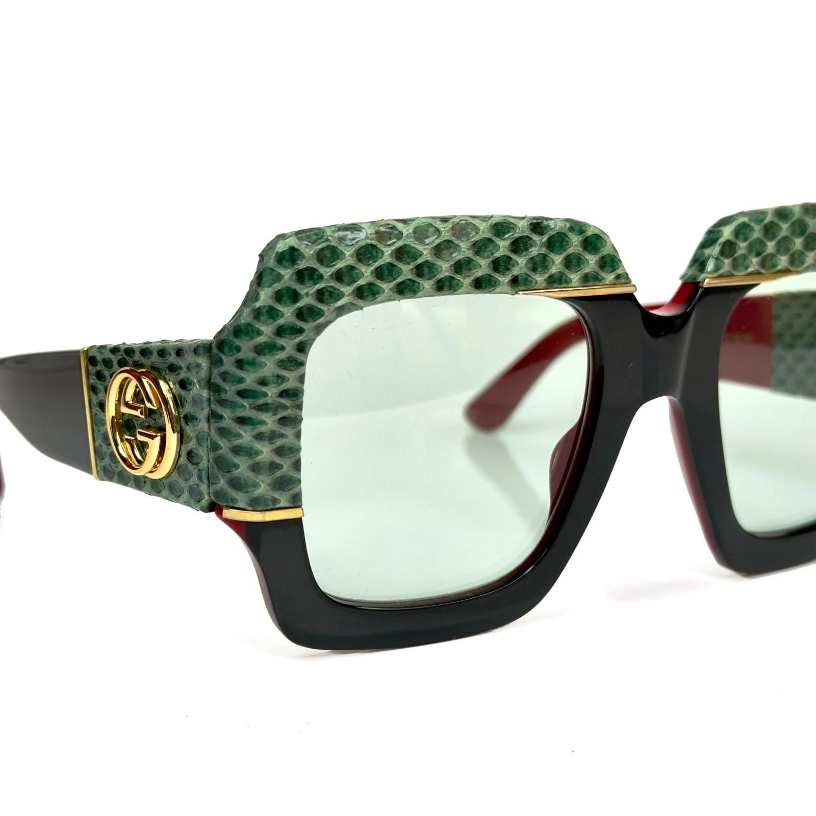 Gucci GUCCI 0484 Black Red Green Ayers Snake Leather 003 GG0484S Size ONE SIZE - 6 Thumbnail