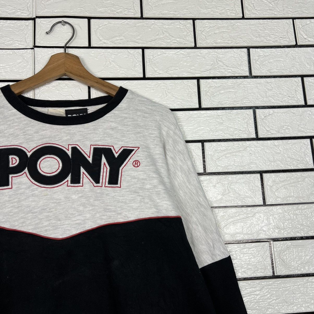 PONY PONY X DOUBLE NAME Big Logo Cropped Sweatshirt #4206-C192 Size ONE SIZE - 4 Thumbnail