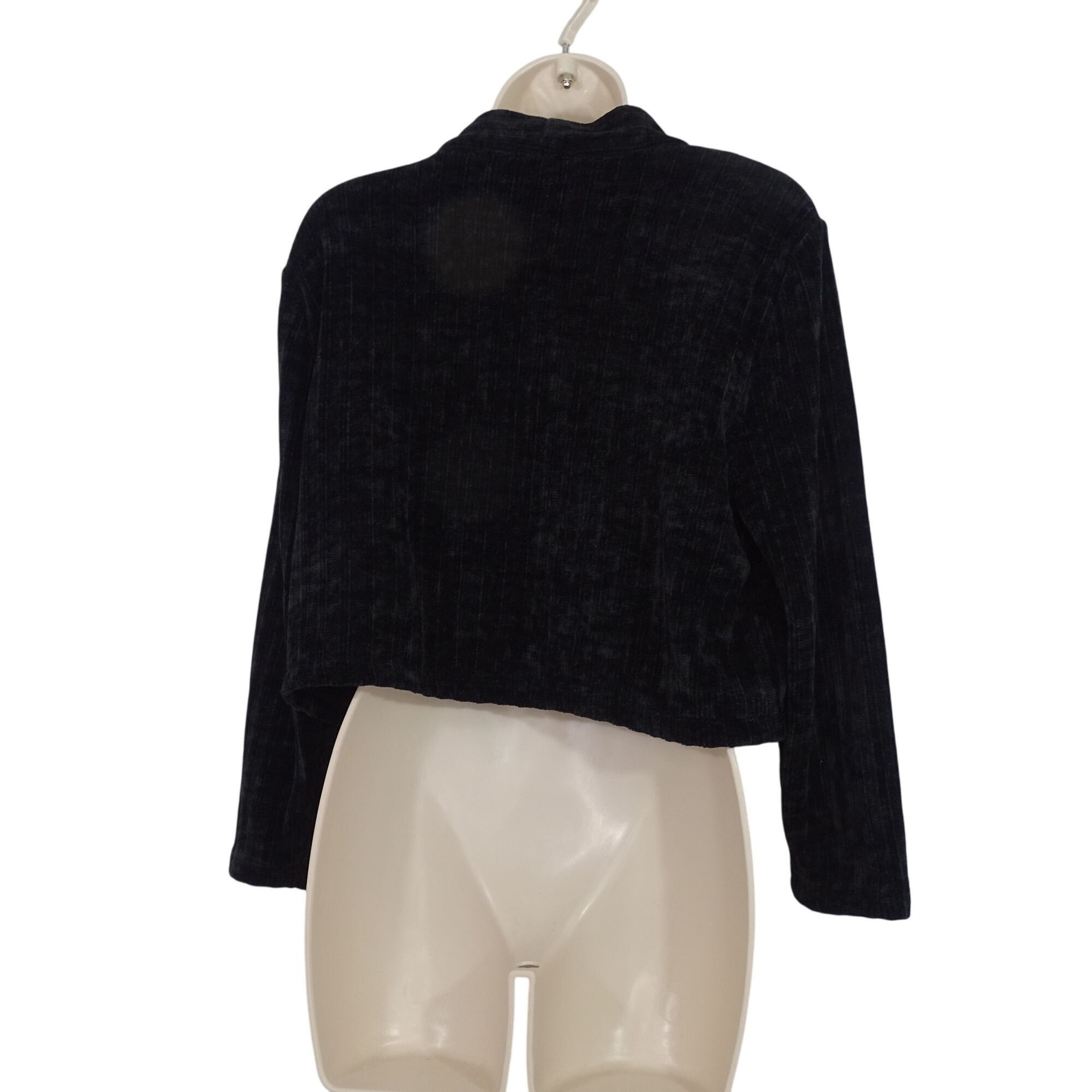 Calvin Klein Calvin Klein Black Jacket Open Front Women Size L Plush Text Size L / US 10 / IT 46 - 3 Thumbnail