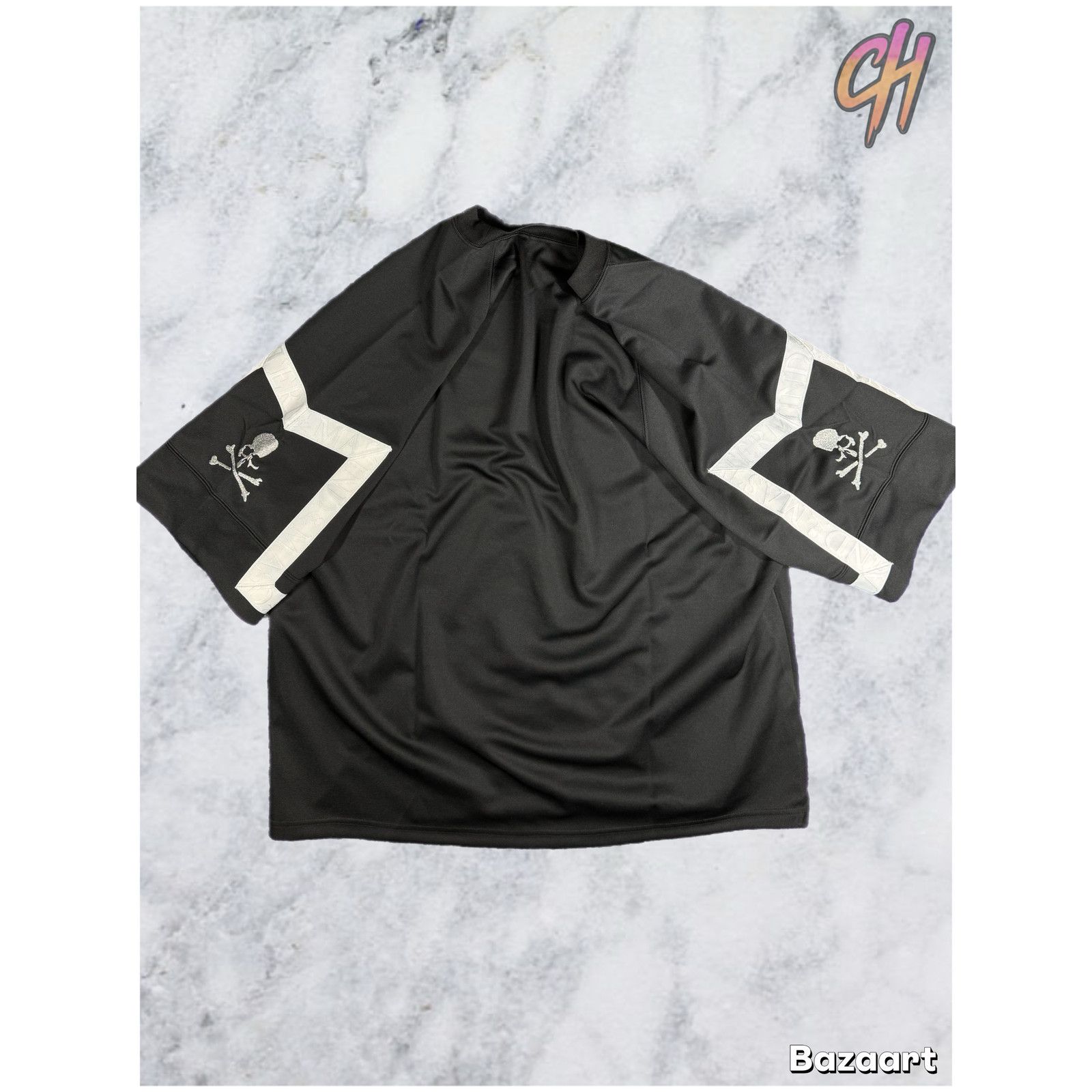 Mastermind Japan Mastermind Vs. Bape Jacquard Tape Black T-Shirt Size Large Size US L / EU 52-54 / 3 - 2 Thumbnail
