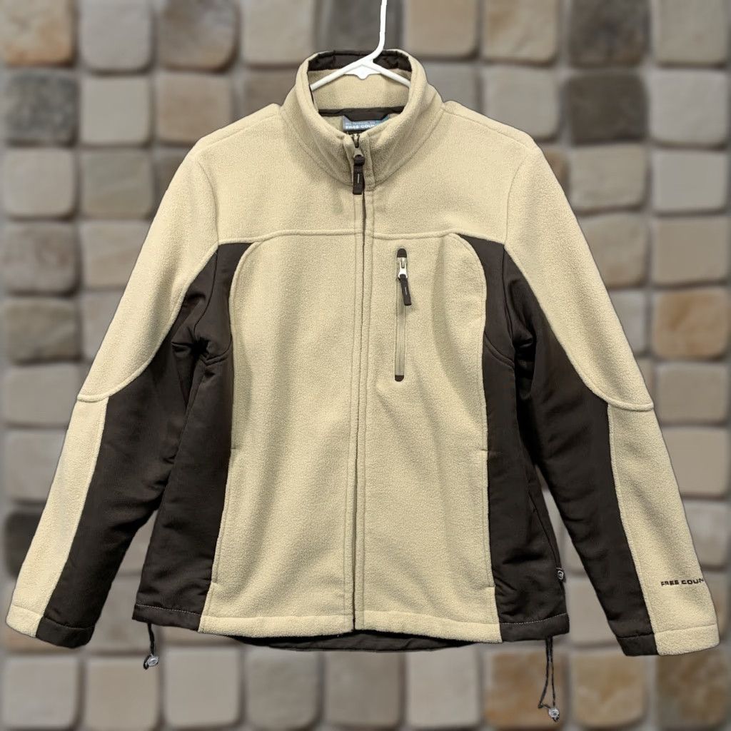 Free Country Free Country Fleece Jacket Women Brown Tan 5 Pockets Full Zip Size M Size M / US 6-8 / IT 42-44 - 1 Thumbnail