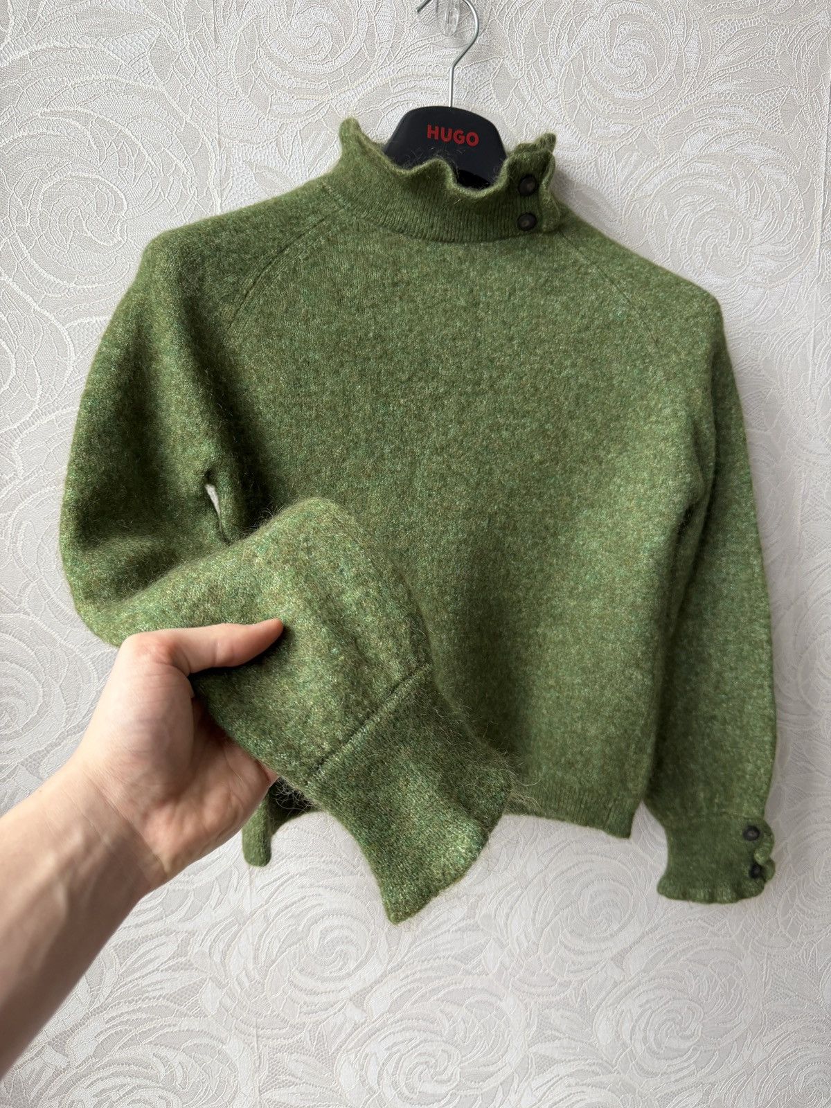 Sezane La Maille Sezane Green Merino Mohair Blend Sweater Luxury Size XS / US 0-2 / IT 36-38 - 4 Thumbnail