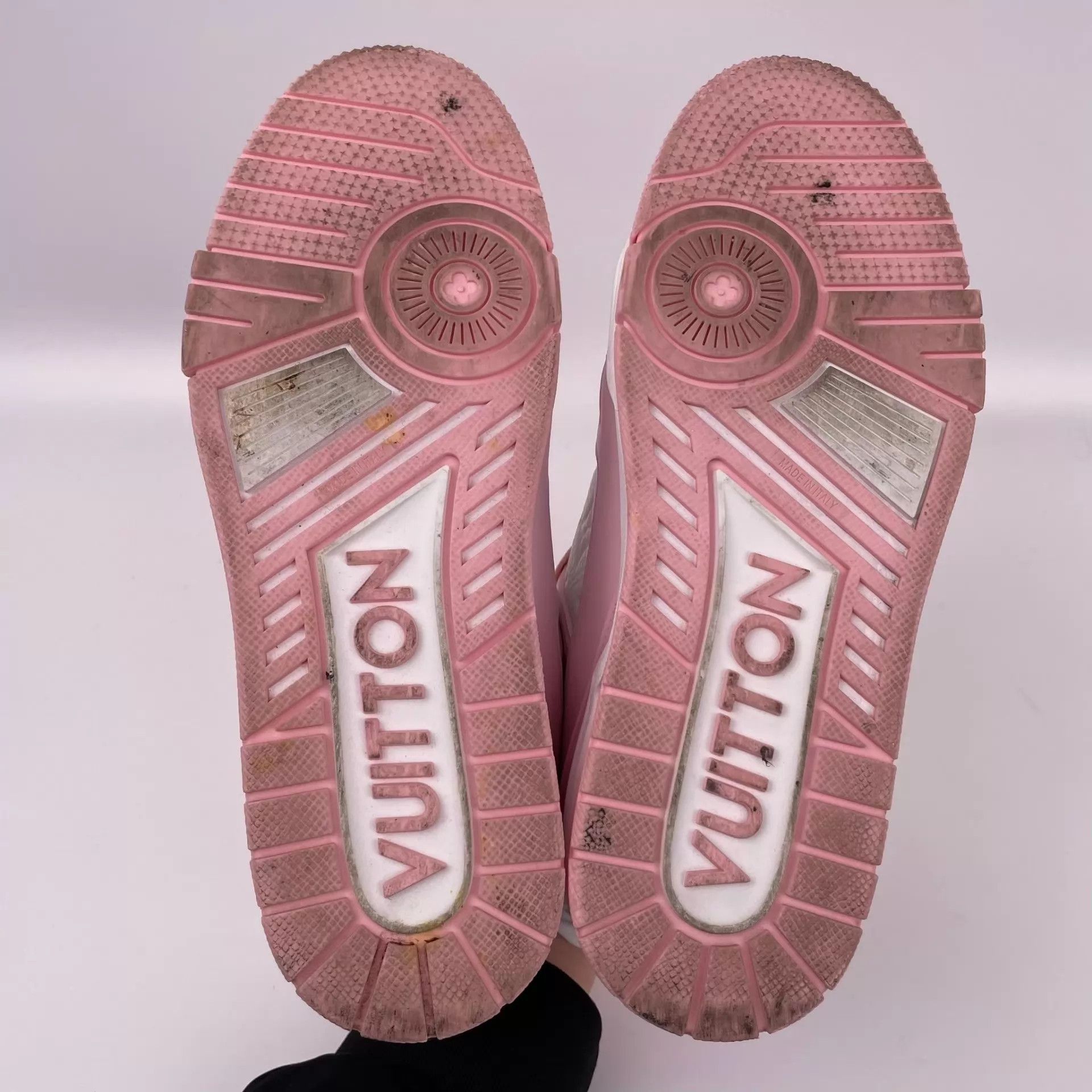Louis Vuitton LV Trainer Flat EU39 Pink White Colorblocked Women's Size US 8.5 / IT 38.5 - 3 Thumbnail