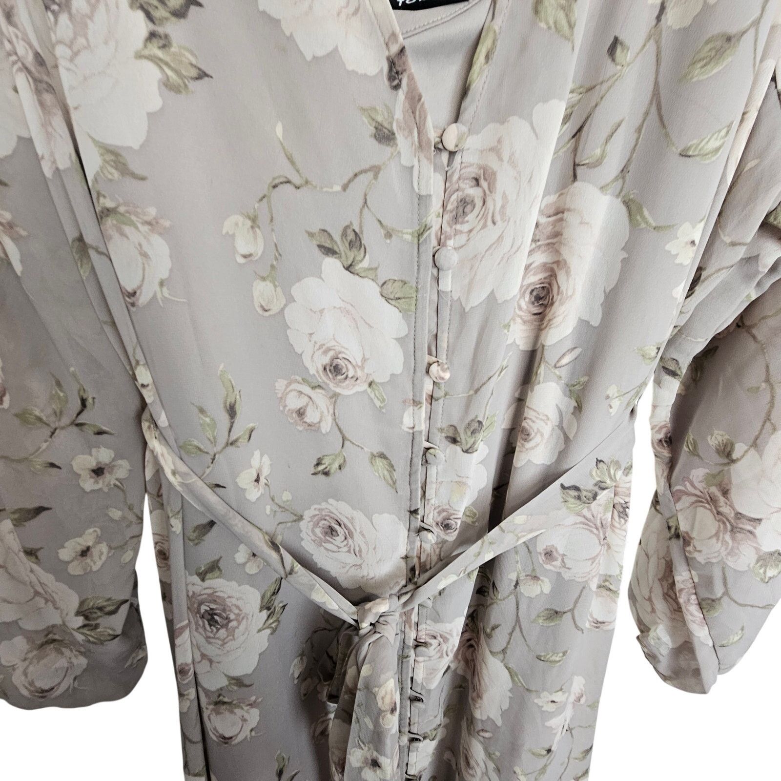 Corridor Torrid Maxi Chiffon Button Front Dress Floral Ruffle Hem 2X Size XXL / US 16-18 / IT 52-54 - 4 Thumbnail
