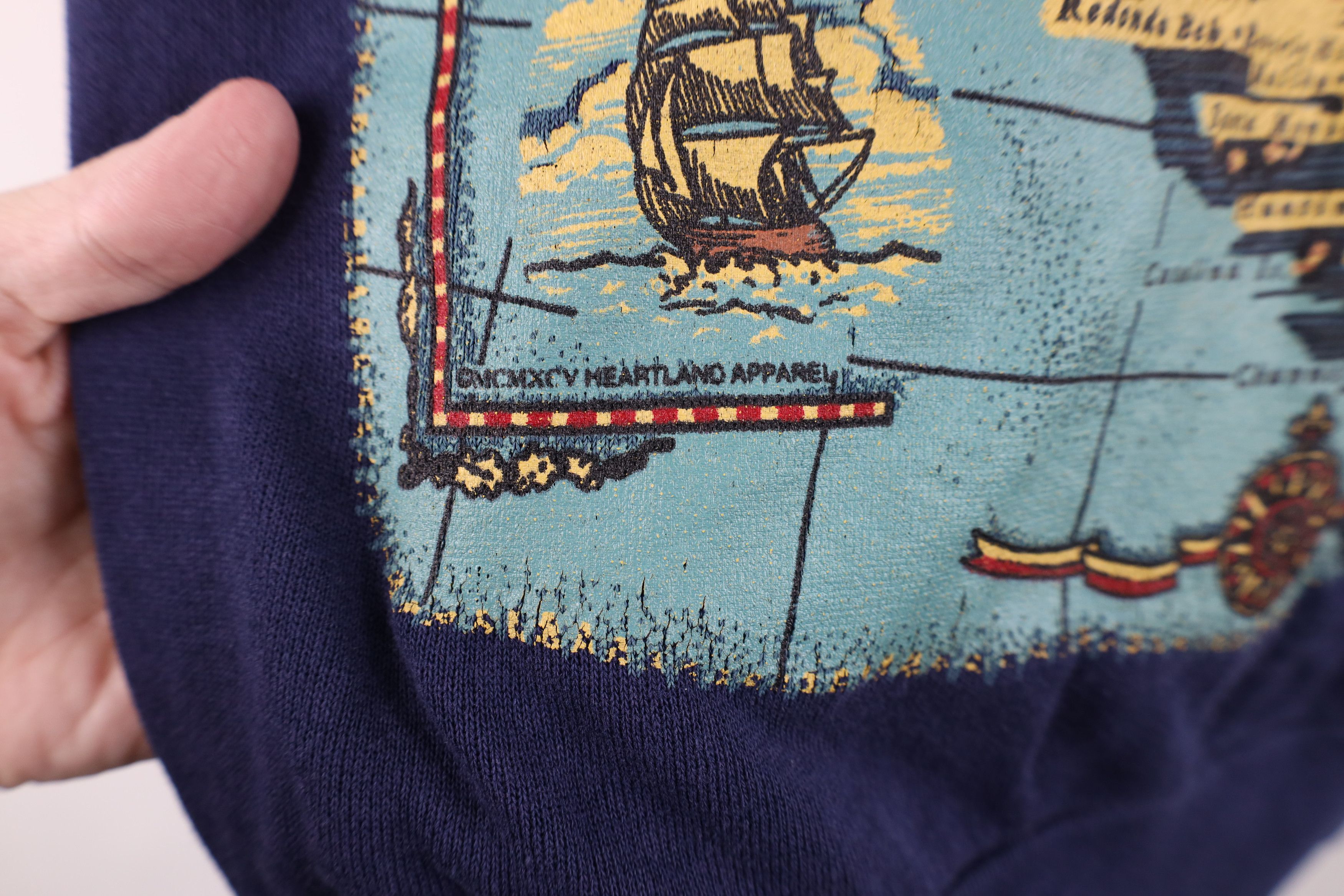 Vintage Vintage 90s Streetwear California Map Sun Sweatshirt Blue Size M / US 6-8 / IT 42-44 - 5 Thumbnail