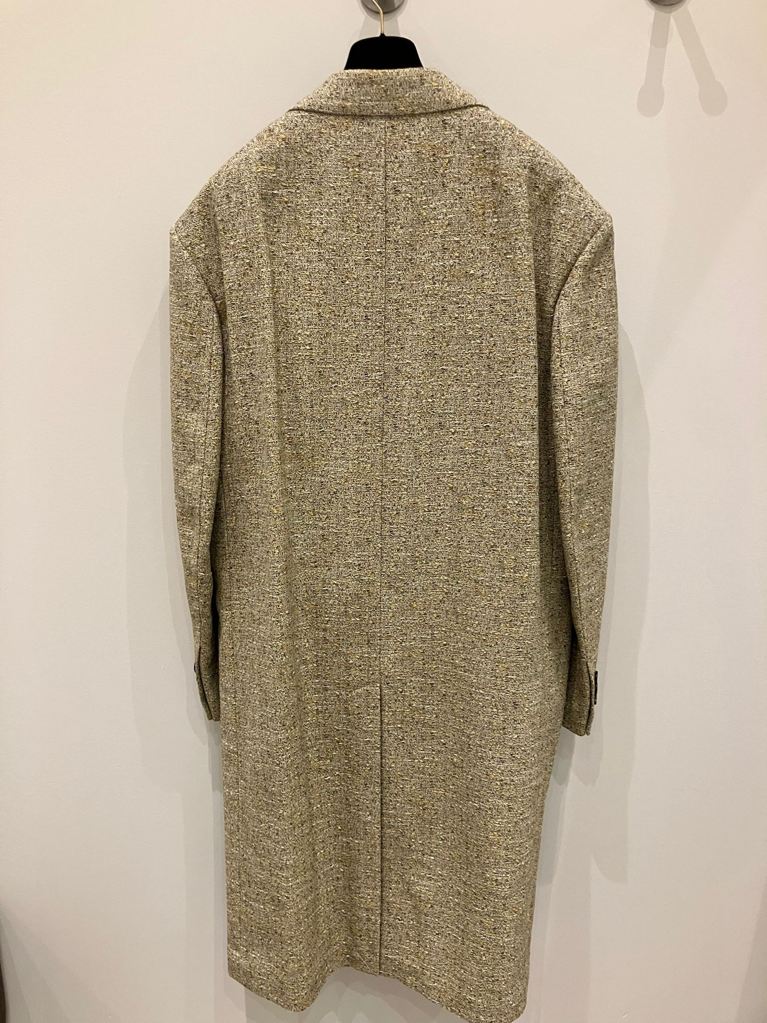 Bottega Veneta o1bcso1str0225 Textured Silk Blend Coat in Beige Size US L / EU 52-54 / 3 - 3 Thumbnail