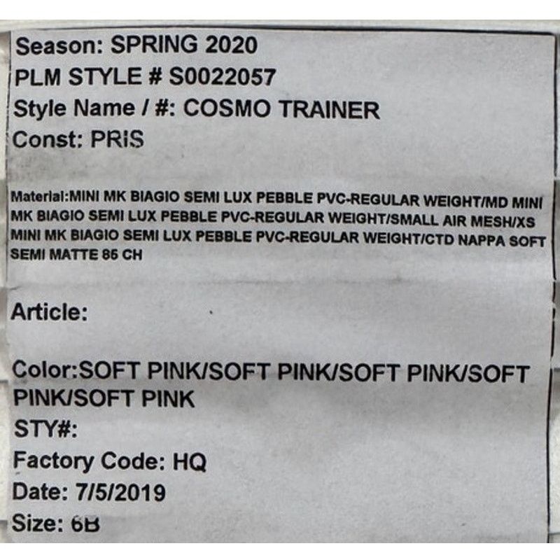 Michael Kors *DS18 MICHAEL KORS Crista Trainer Sneakers Soft Pink Size 6 Size US 6 / IT 36 - 7 Thumbnail