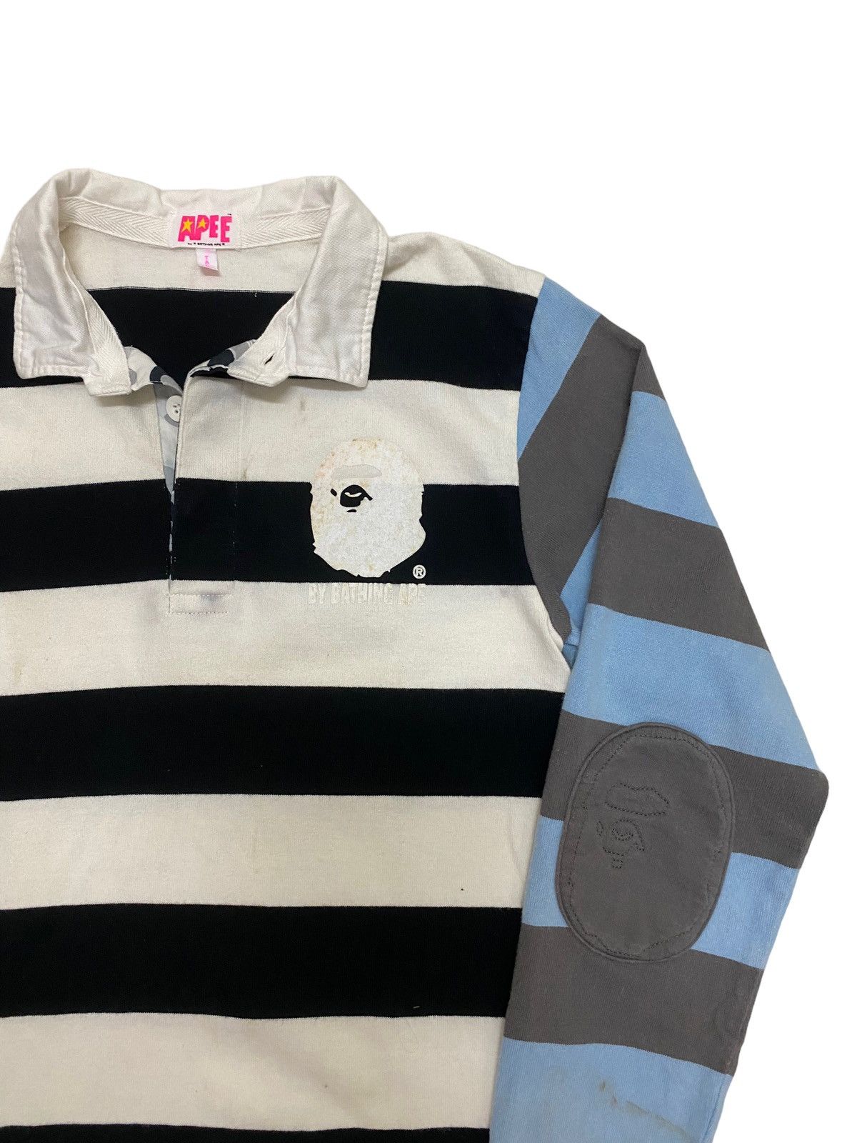 Bape Apee by A Bathing Ape Striped Rugby Shirt Size XS / US 0-2 / IT 36-38 - 1 Thumbnail