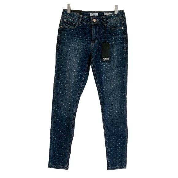 Other Kensie Dark Blue Dot Print Ankle Length Jeans Size 27" / US 4 / IT 40 - 2 Thumbnail